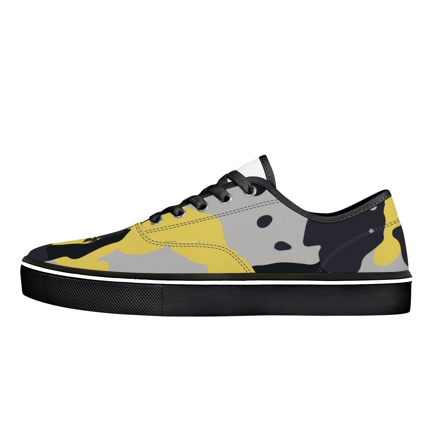 Camo Skate Shoes | Yellow, Black, and Silver Camouflage Camo Colors