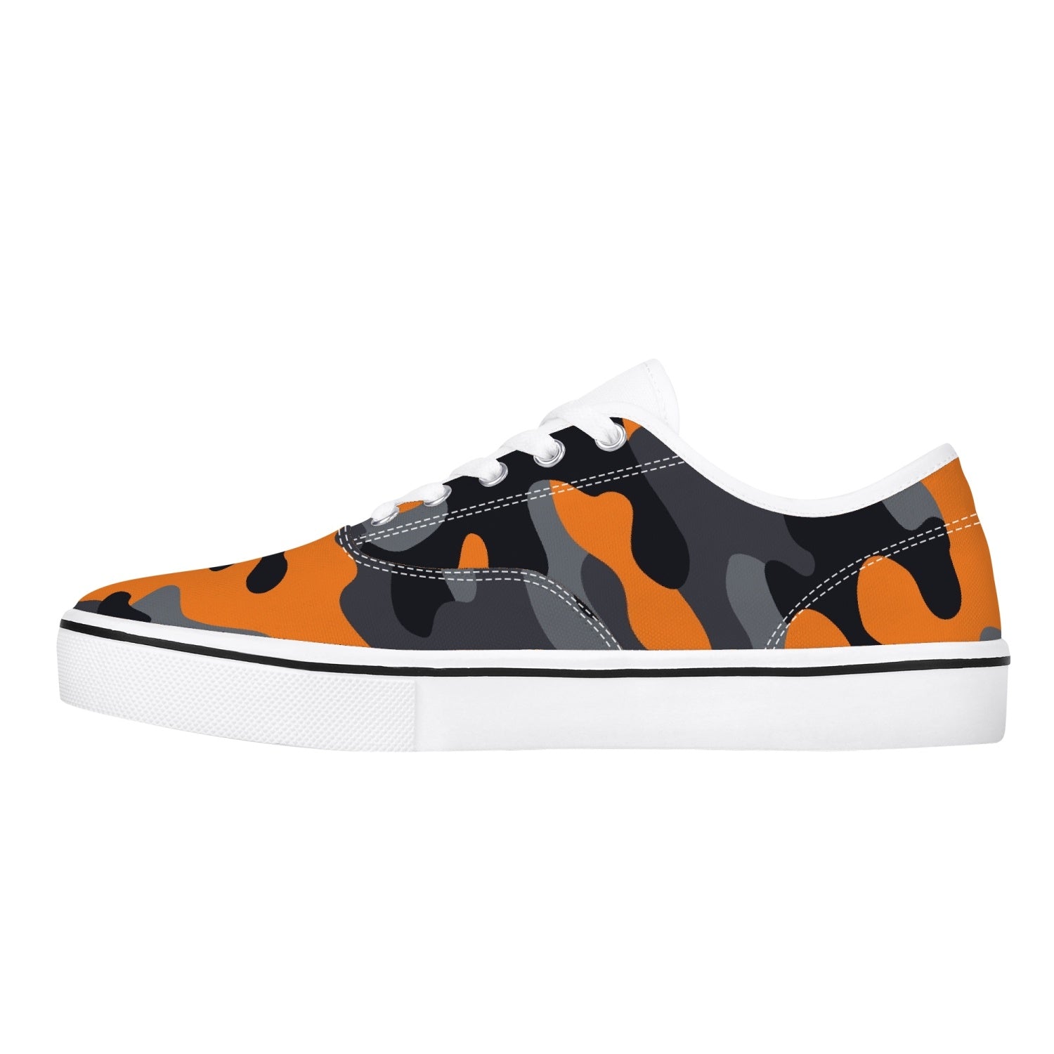 Camo Skate Shoes | Orange, Black, and Gray Camouflage Camo Colors