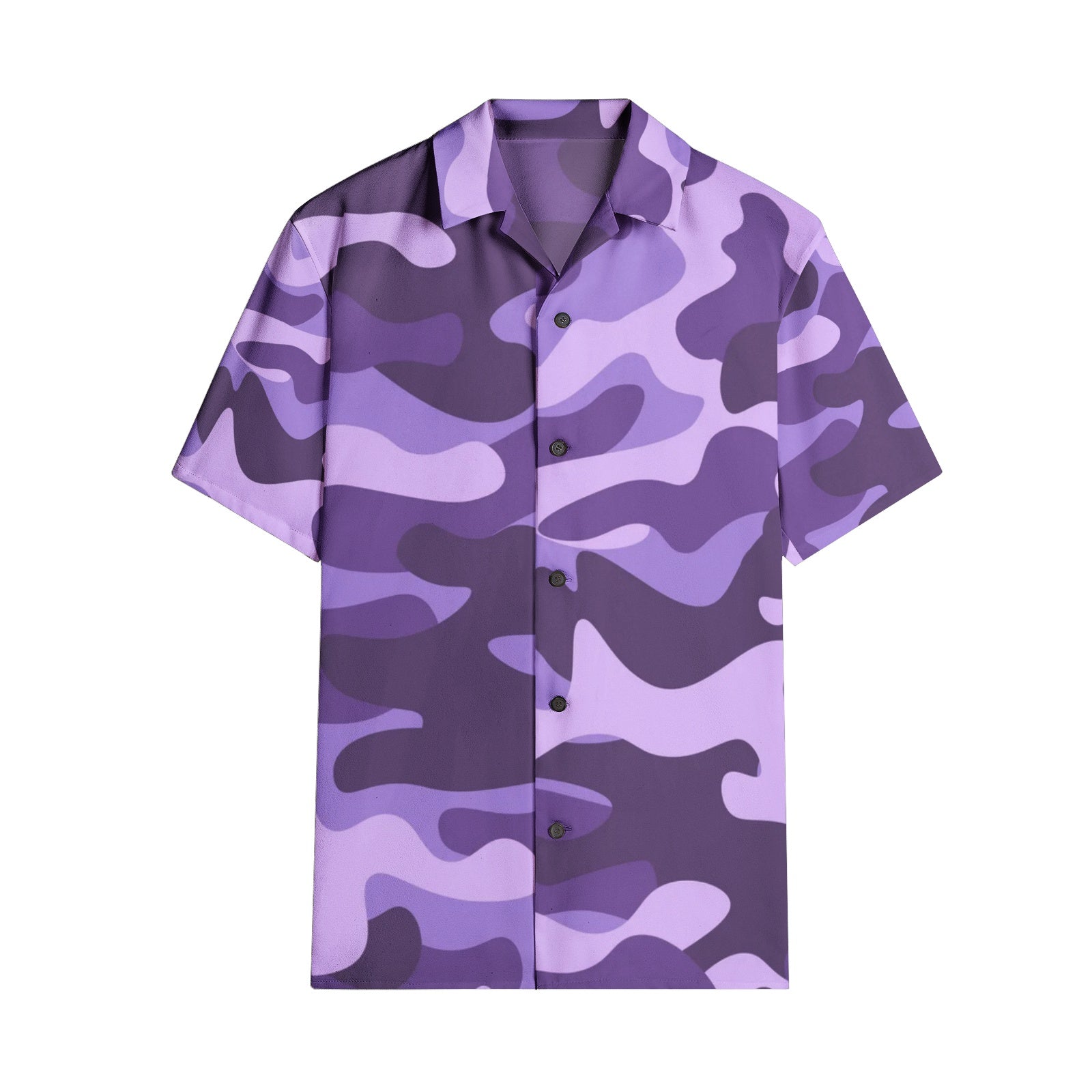Cotton Camo Shirt For Men | Purple & Blue Short-Sleeve Camo Colors