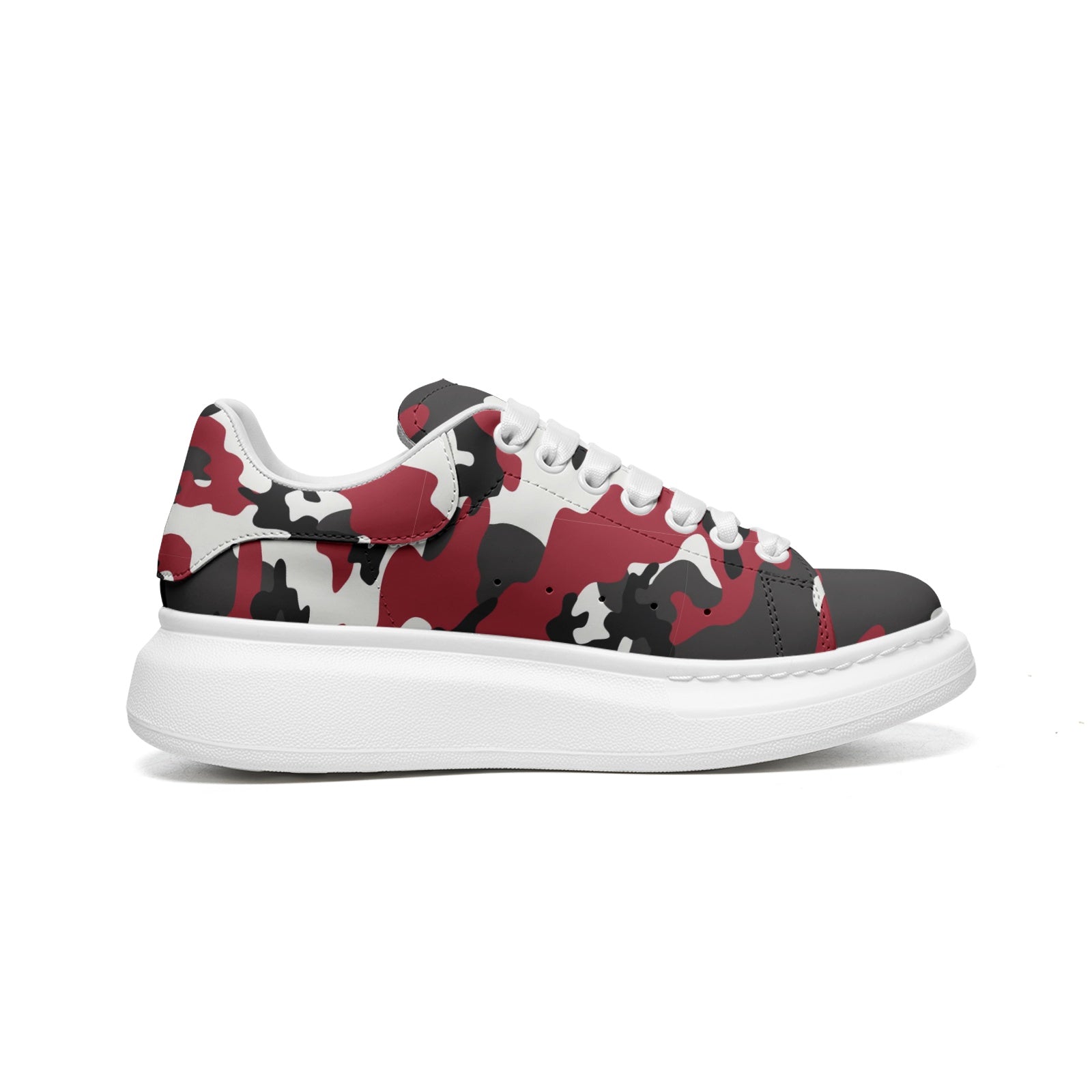 Oversized McQueen Sneakers | Green, Red, Black, & White Camo Colors