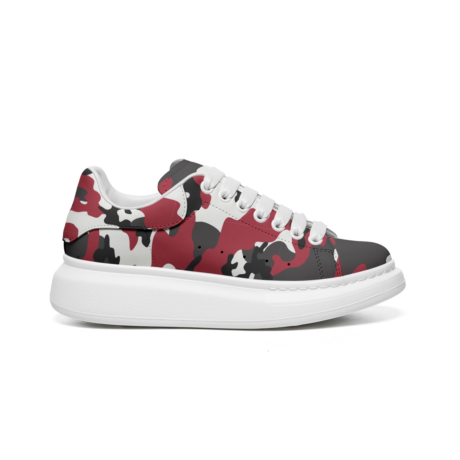 Oversized McQueen Sneakers | Green, Red, Black, & White Camo Colors