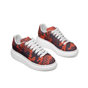 Oversized McQueen Sneakers | Orange Blue Digital Camouflage Camo Colors