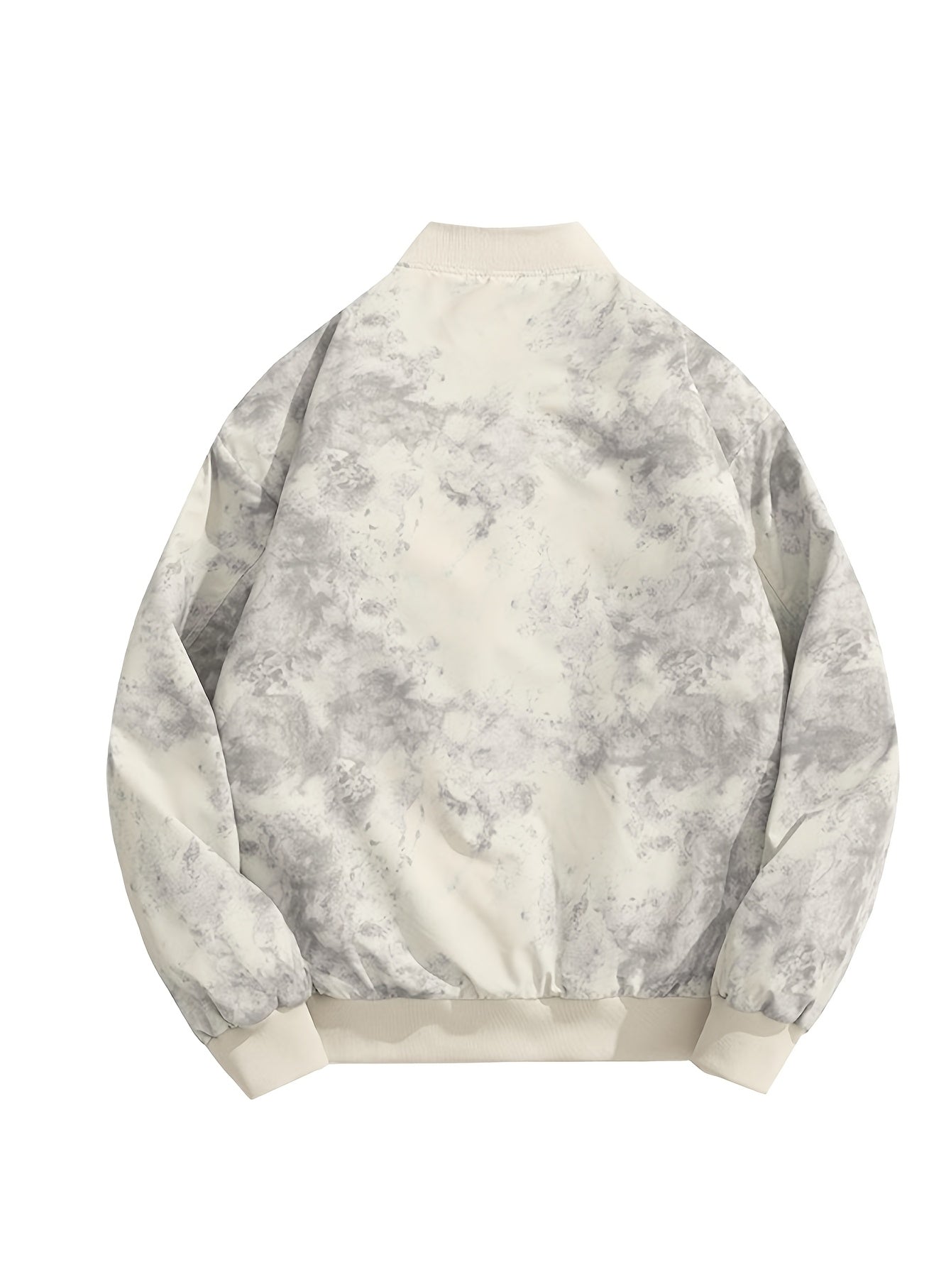 Vintage White Camo Jacket | Baseball Collar Long Sleeve Coat Camo Colors