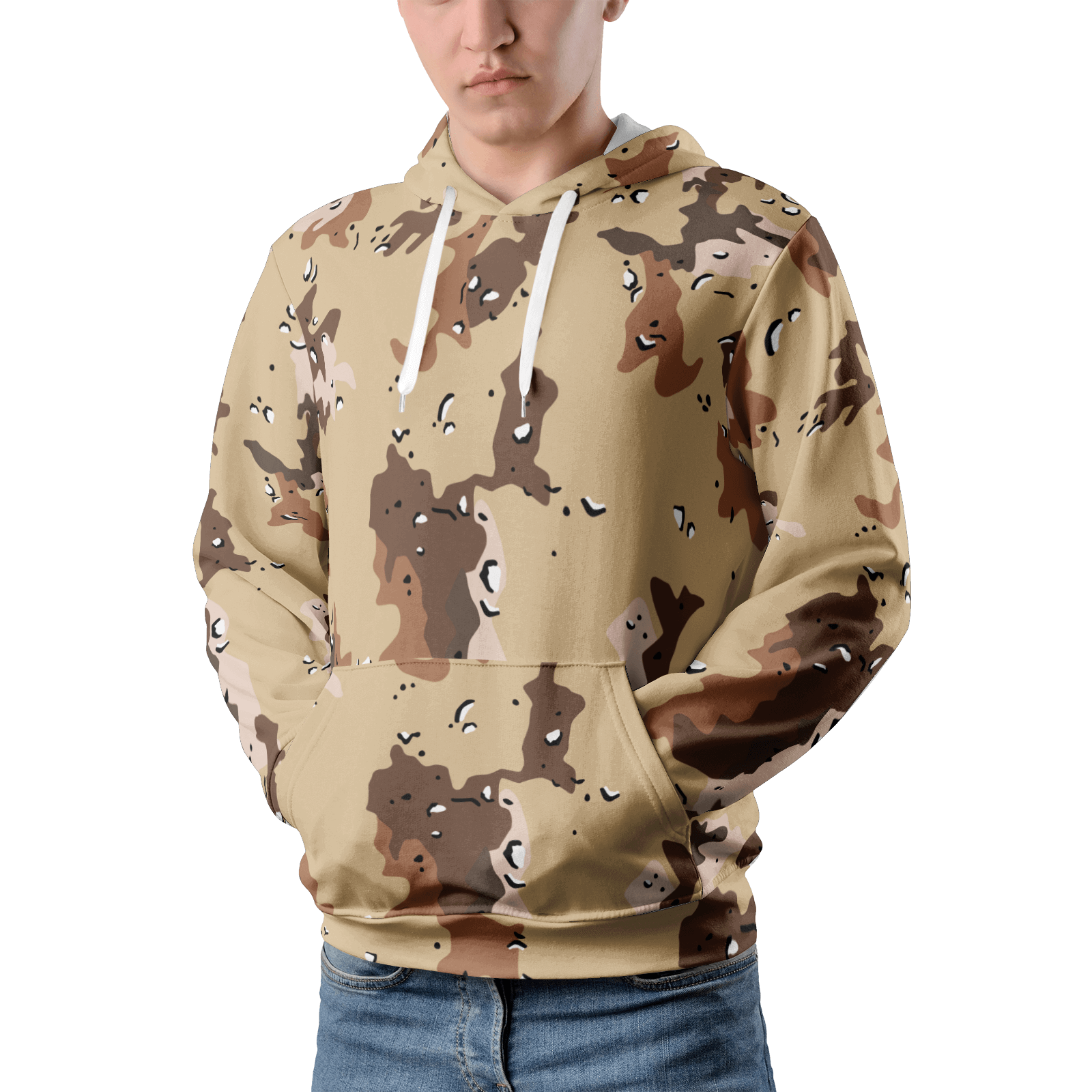 Men's Pullover Hoodie | US Marines Desert Uniform Camo Colors