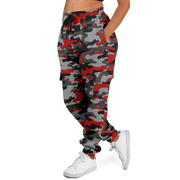 Red Camo Cargo Pants | Mixed Black and Gray Pixel Camouflage Camo Colors