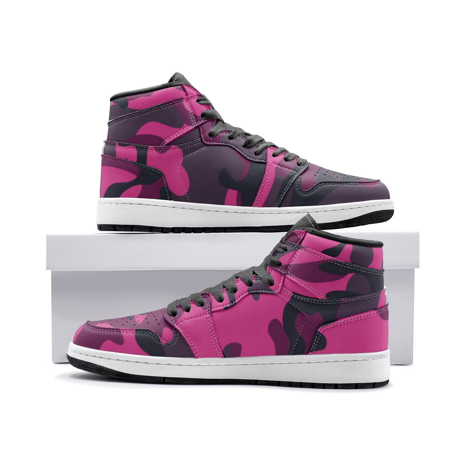 Pink Camo Sneakers AJ 1 | Onyx & Deep Blue Mixed Camouflage Camo Colors