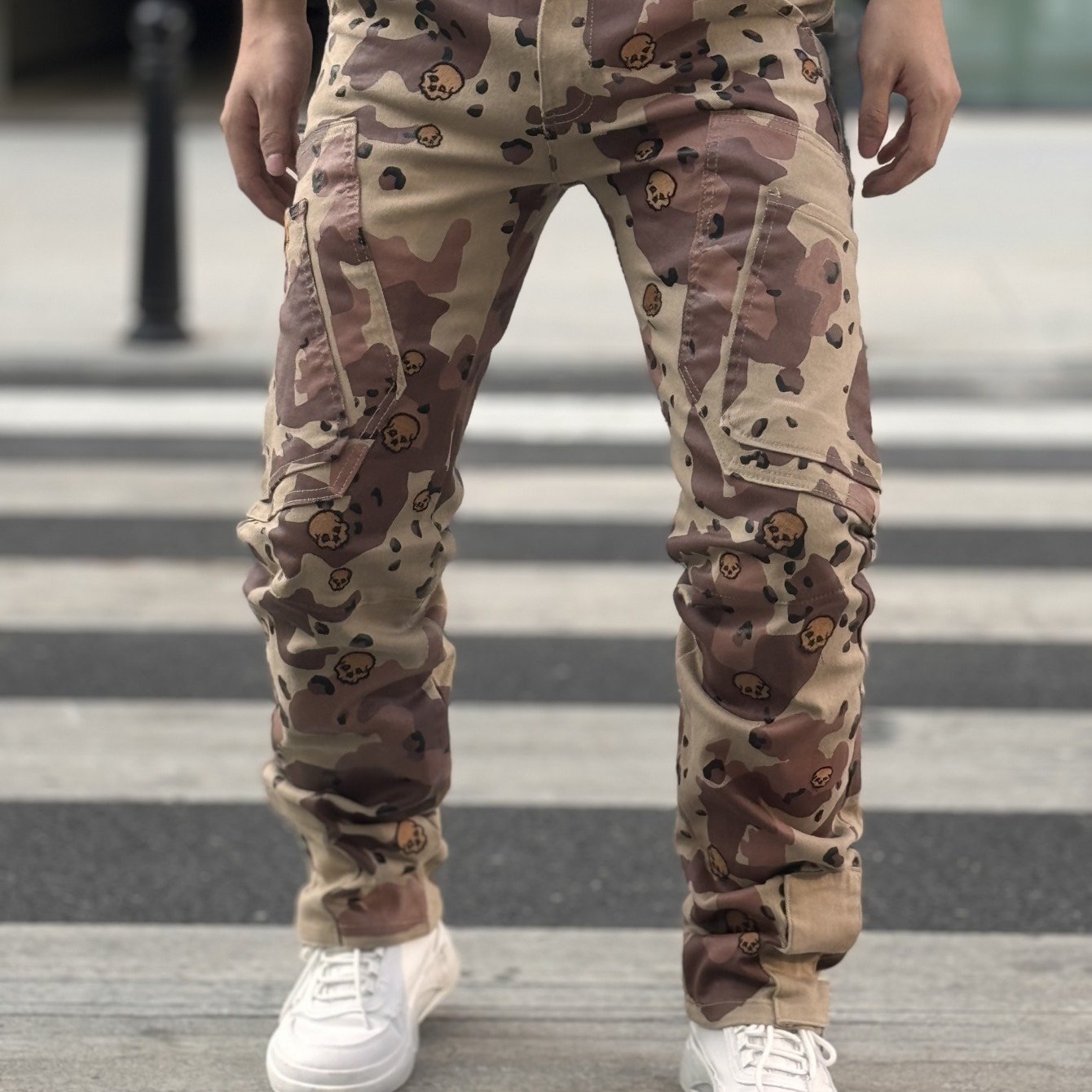 Men's Camo Jeans with Bear Embroidery – Relaxed Fit, Street Style | Camo Colors