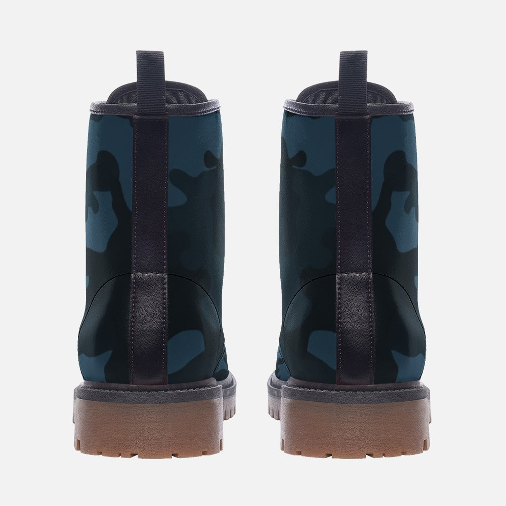 Dark Blue Camo Boots | Lightweight Leather Camo Colors
