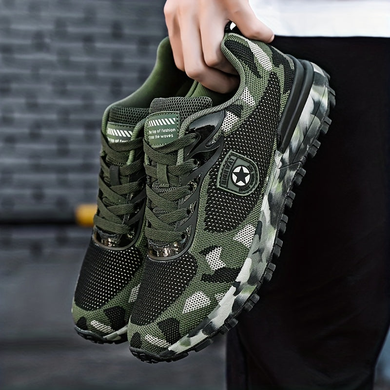 Men's Lace-up Camouflage Sneakers – Lightweight & Breathable Camo Colors