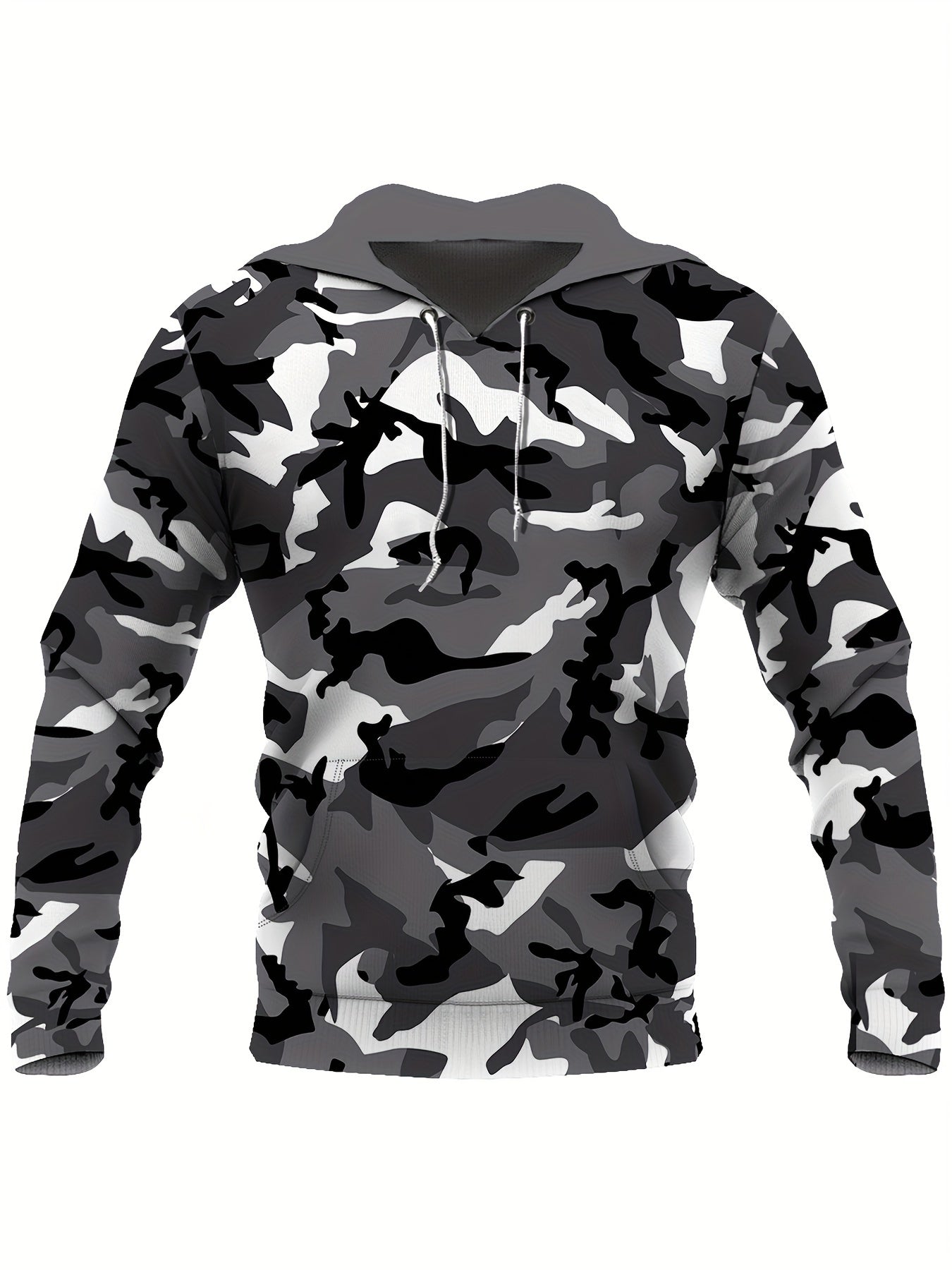 Plus Size Casual Camouflage Hoodie Sweatshirt with Pocket Camo Colors