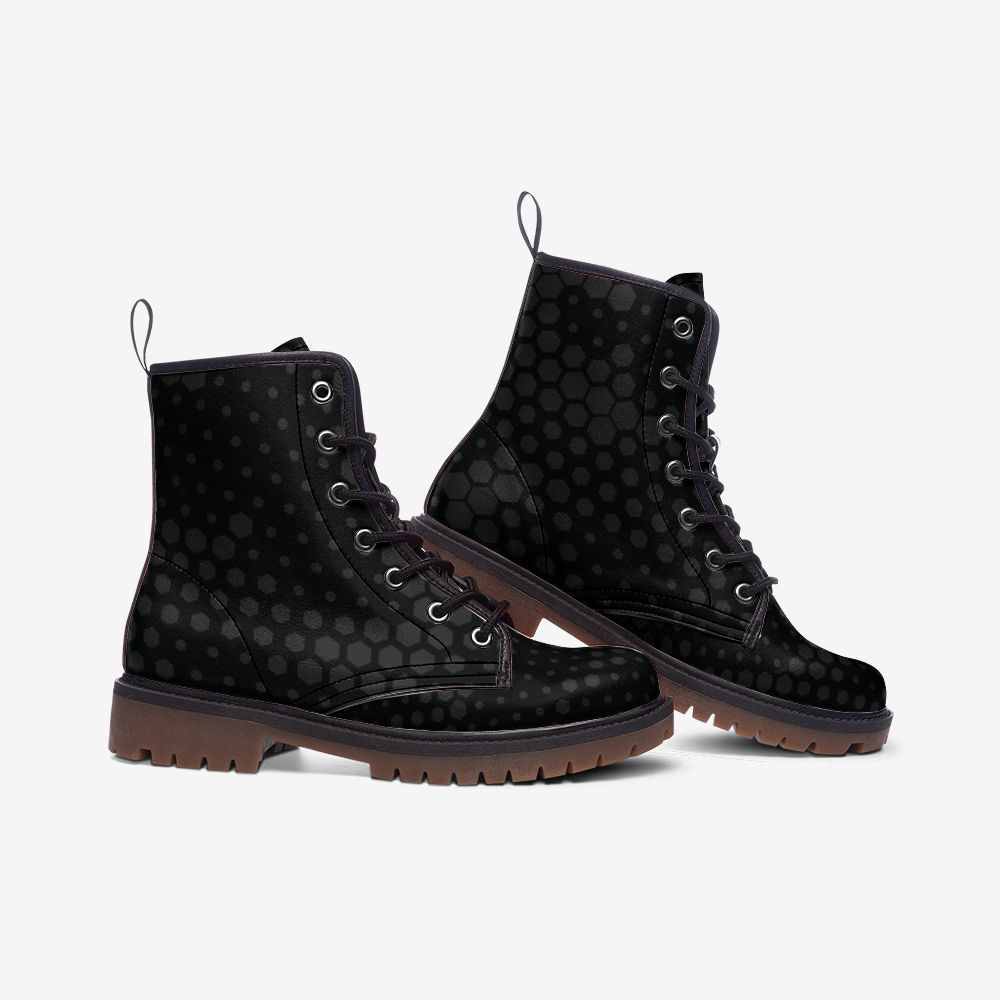 Black Camo Boots | Lightweight Leather | Stylish Hive Camo Colors