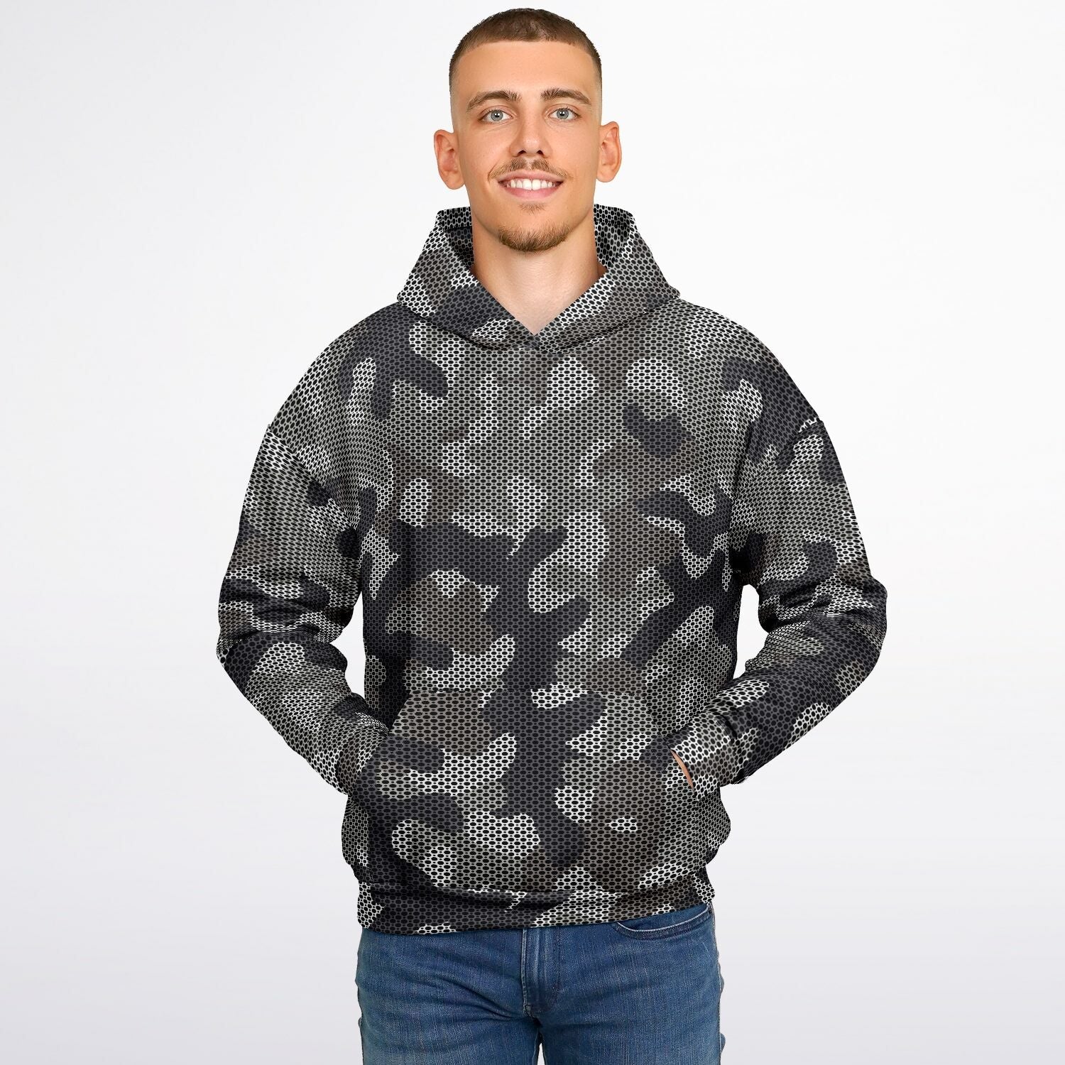 Oversized Hoodie | Masking Mesh Urban Camouflage | Camo Colors