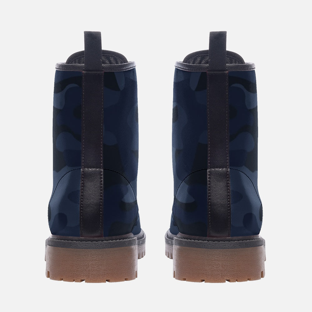 Camo Boots | Leather Camouflage in Deep Blue Camo Colors