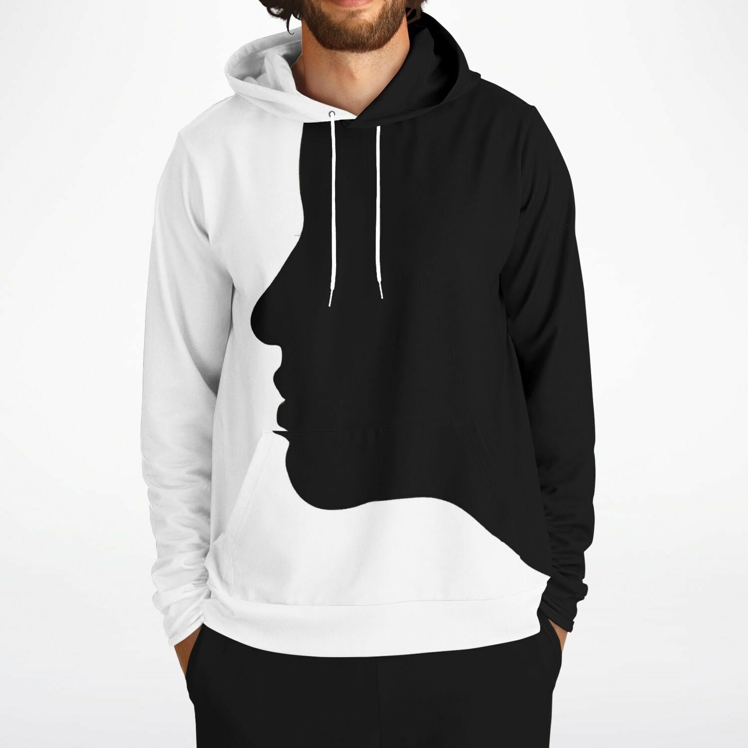 Streetwear Hoodie | Black & White Silhouette Camo Colors