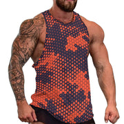 Camo Tank Top | Orange & Blue Digital Camouflage Camo Colors