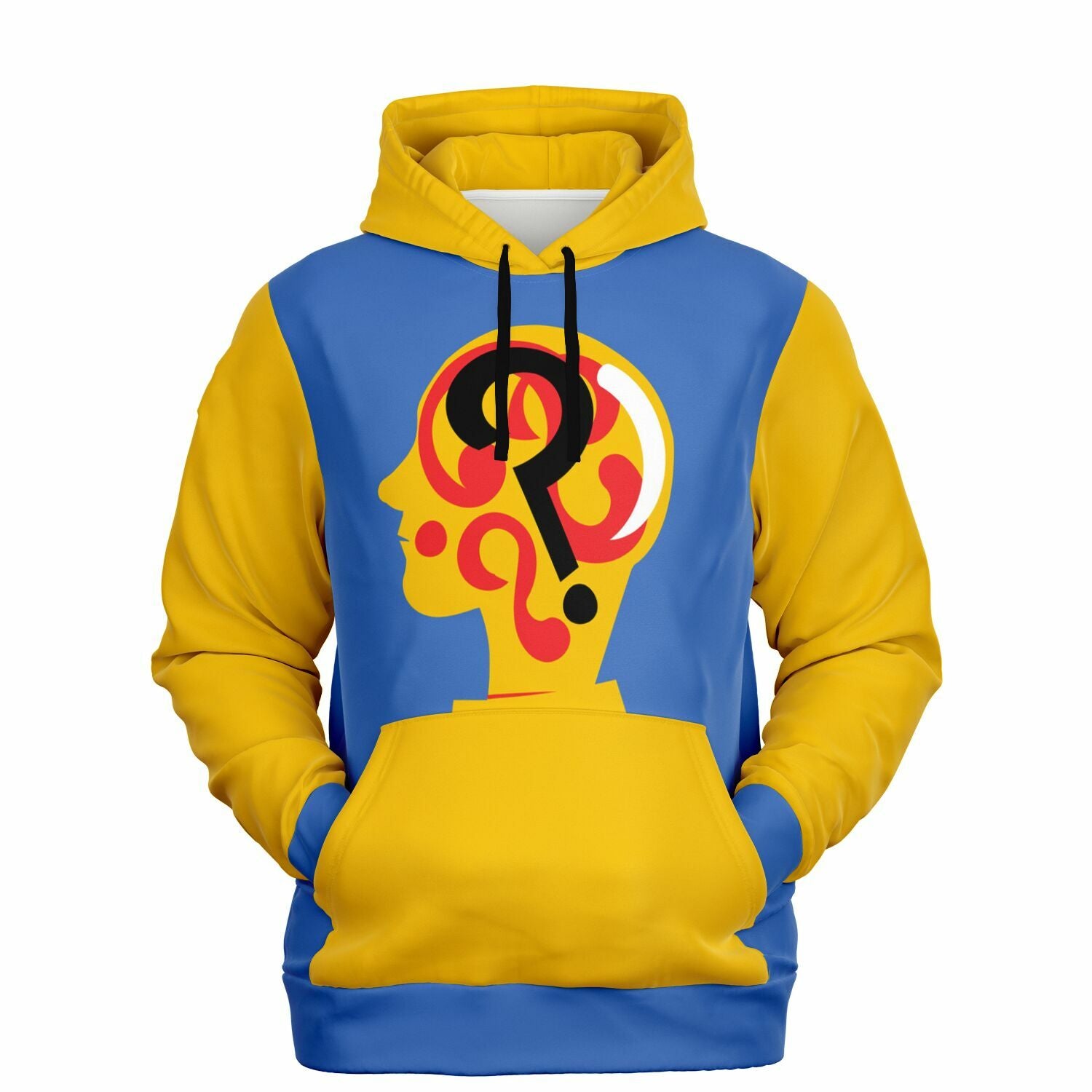 Digital Painting Hoodie in Blue and Yellow Camo Colors