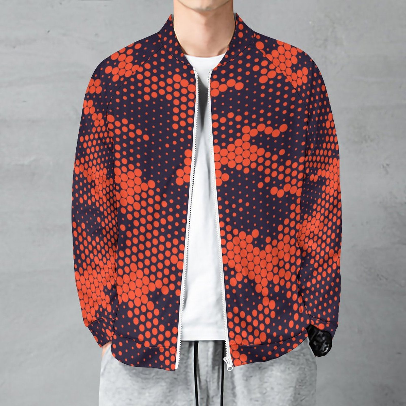 Camo Shirt | Raglan Zip-up | Orange and Blue Digital Camo Colors