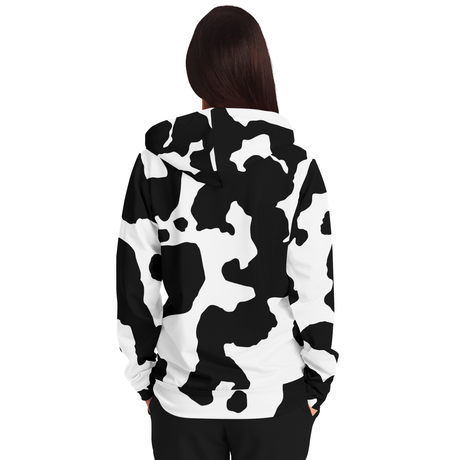 Zip-Up Hoodie | Black & White Camouflage style Camo Colors