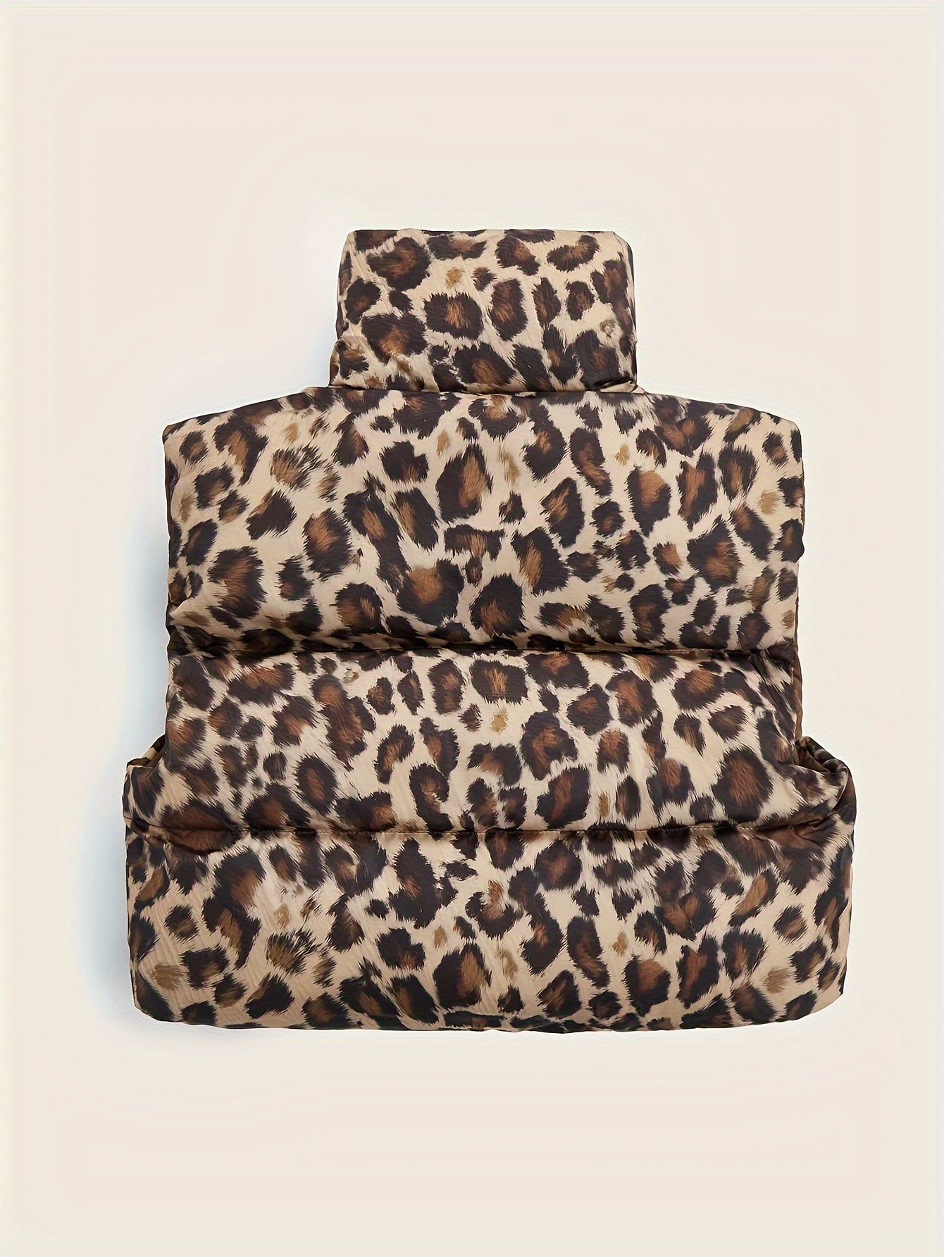 Women's Leopard Print High-Neck Padded Coat | Camo Colors