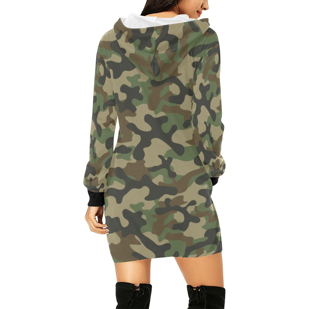 Camo Hoodie Dress | Military Brown Camo Colors
