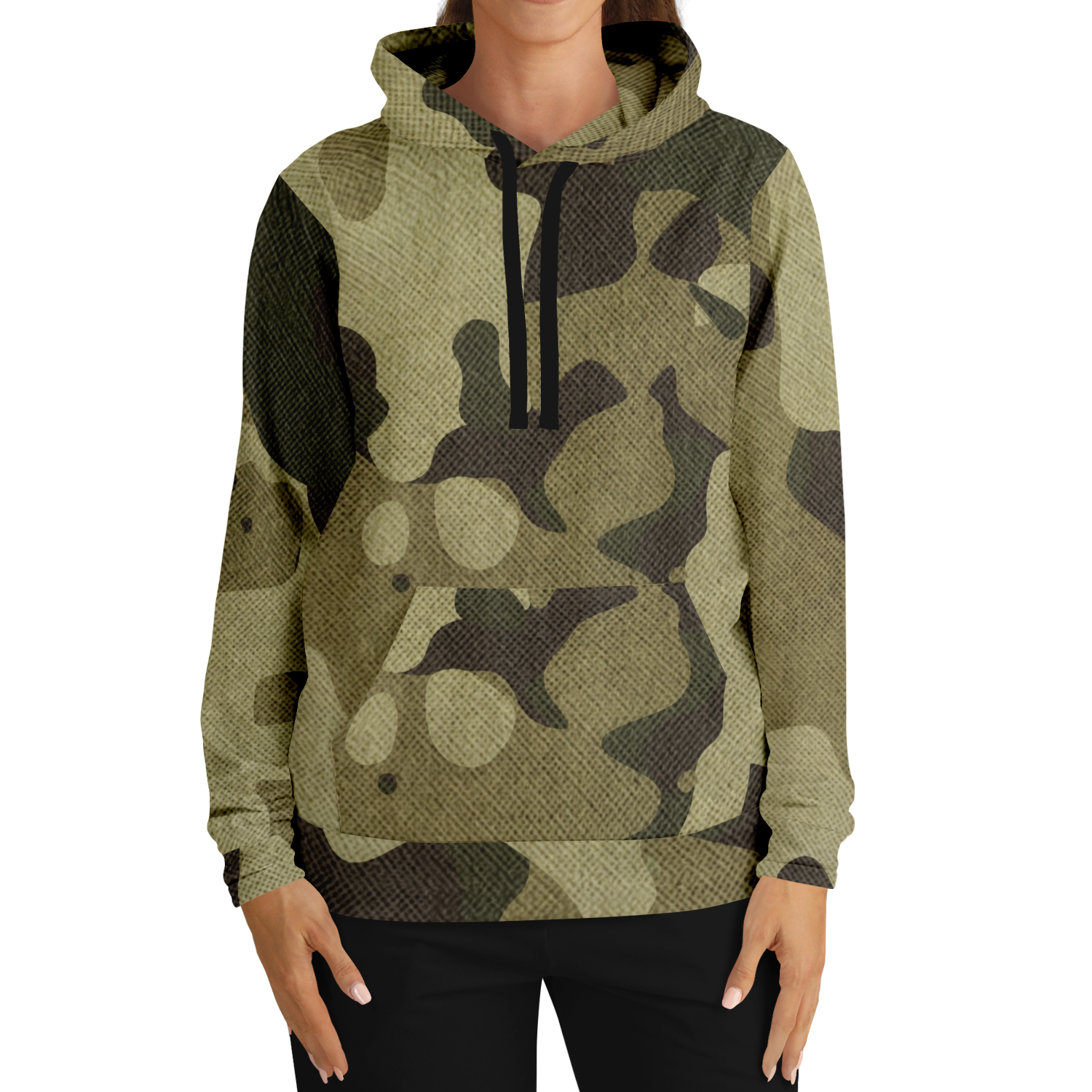 Camo Hoodie | Green Fabric Camo Colors