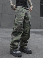 Men's Loose Fit Camouflage Print Jeans | Denim Camo Pants Camo Colors