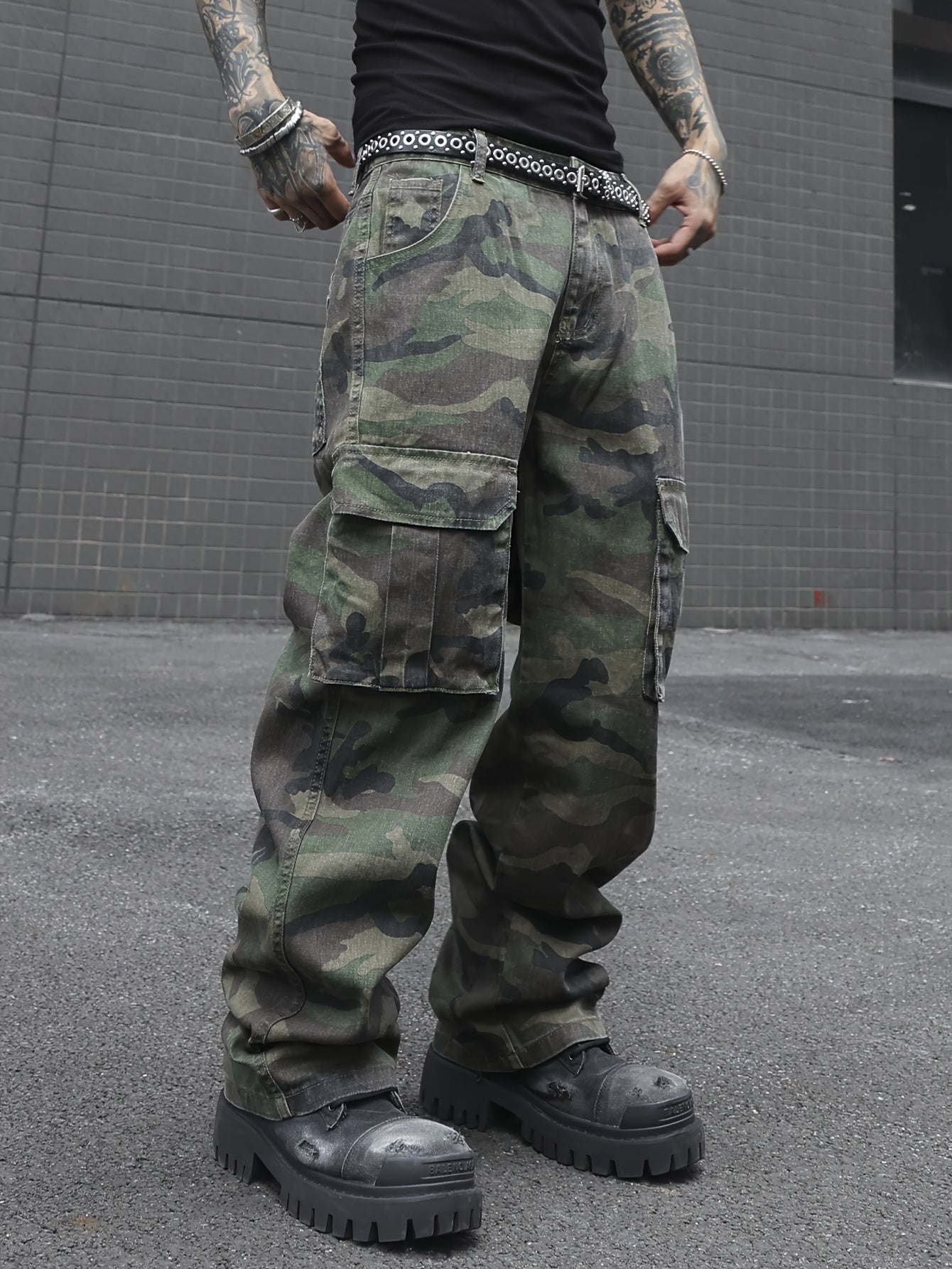 Men's Camo Denim Wide-Leg Jeans | PLUS SIZE Camo Colors