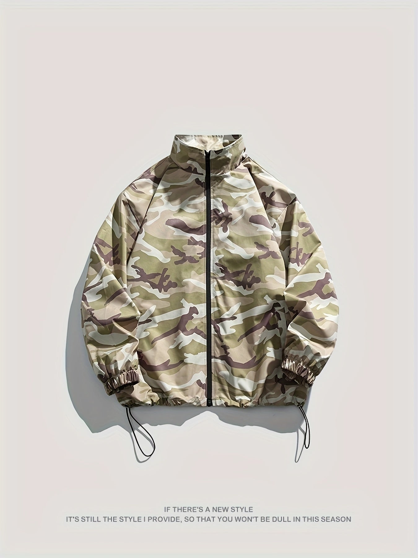 Military Style Men's Camo Jacket in Khaki and Green Camo Colors