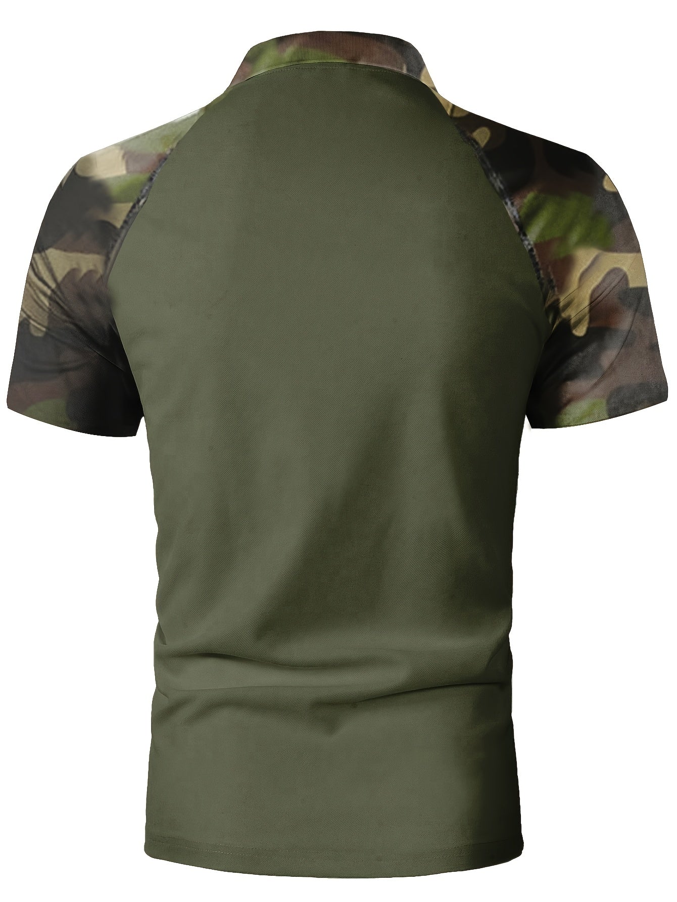 Men's Camouflage Splicing Print Golf Shirt for Spring and Fall Camo Colors