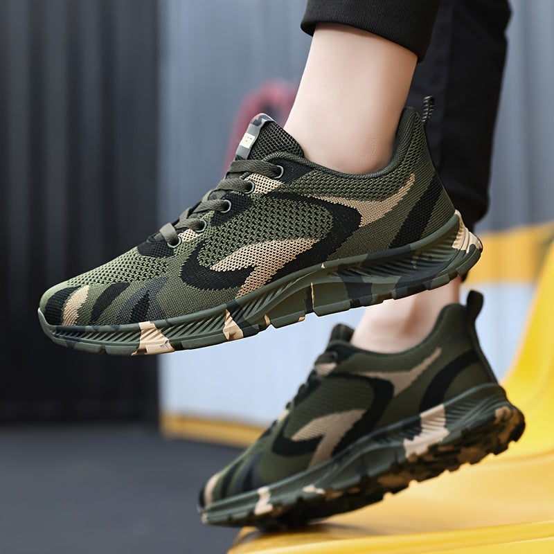 Men's Lightweight Sneakers – Camouflage Pattern, Non-Slip Lace-Up Camo Colors