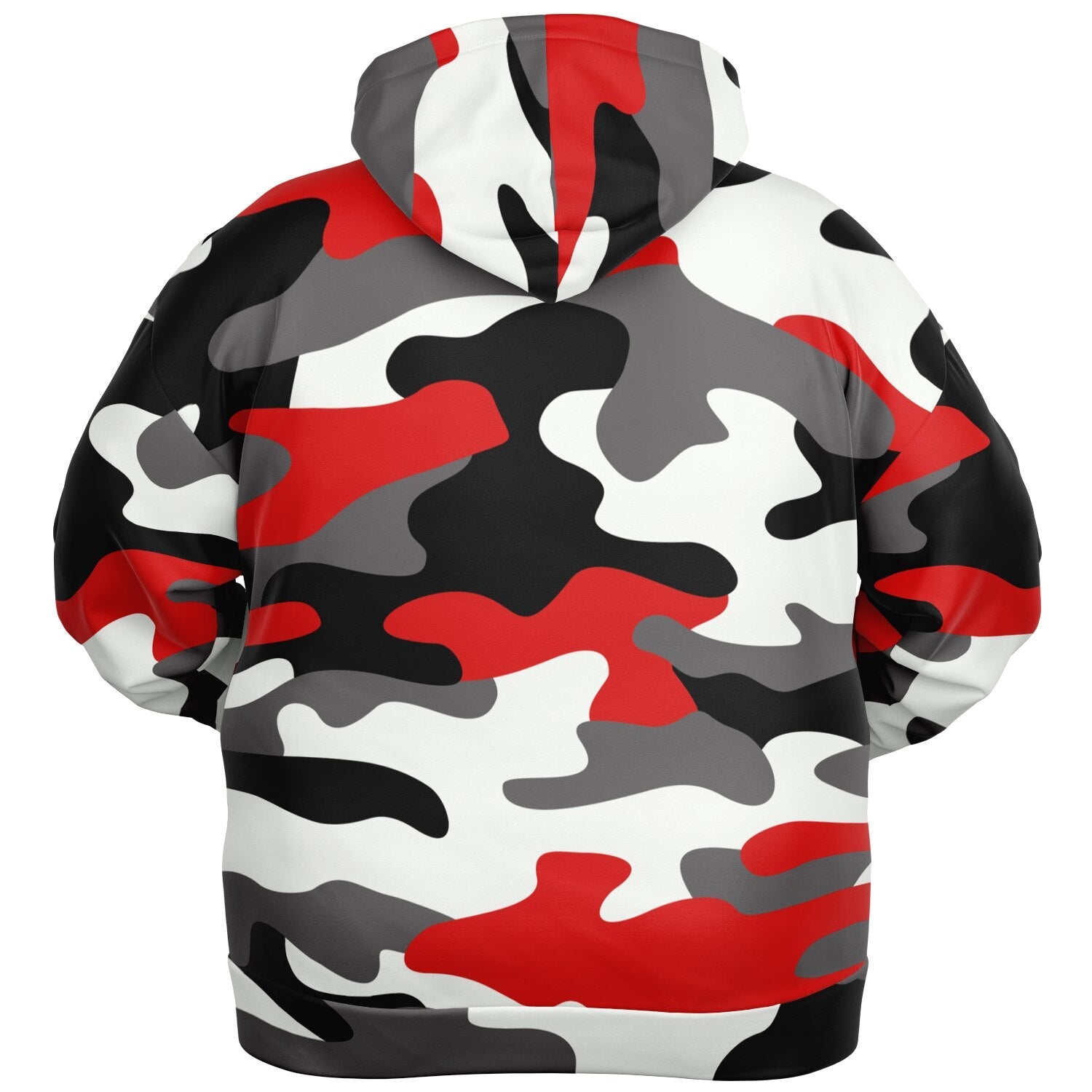 Plus-size Camo Hoodie in Red, Black and White Camouflage Print | Camo Colors