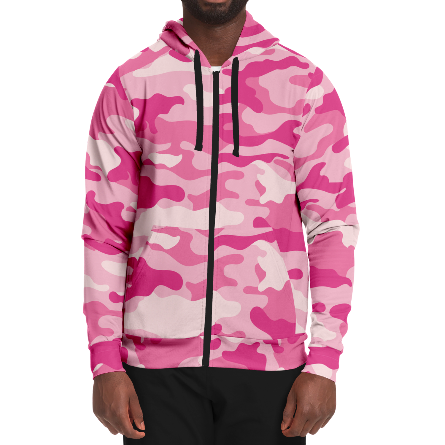 Zip-Up Hoodie | Lavender Pink Camouflage style Camo Colors