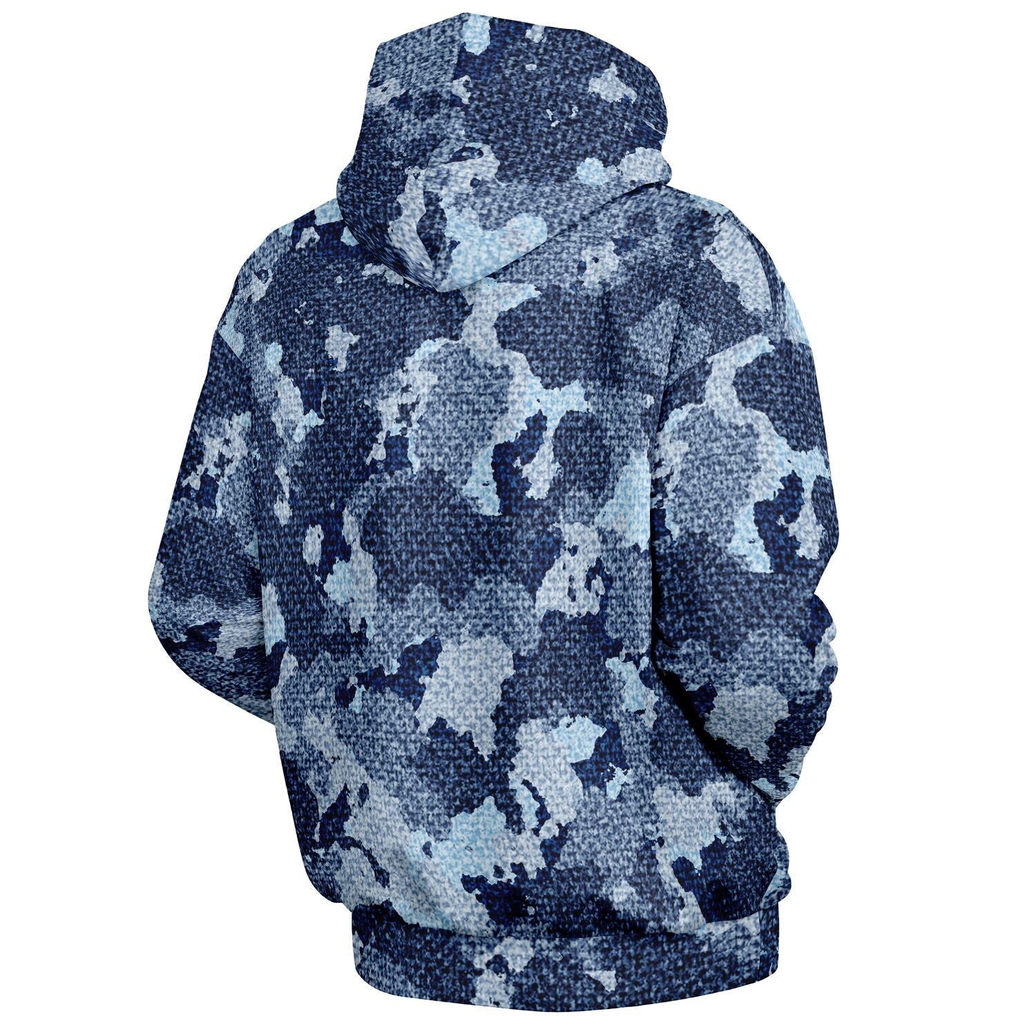 Denim Oversized Hoodie | Blue Camouflage Cloth Pattern | Camo Colors