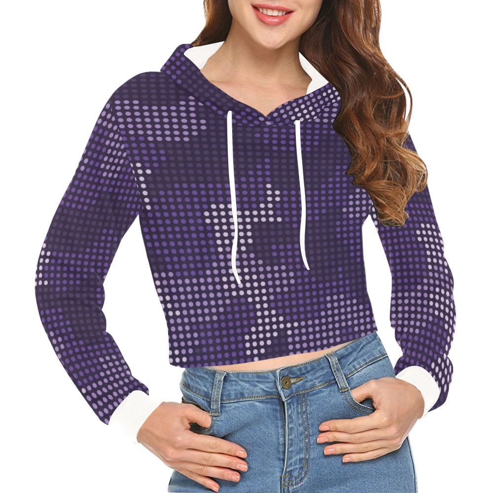 Cropped Camo Hoodie | Regular Fit | Blue LED Camouflage Camo Colors