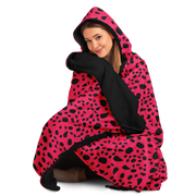 Blanket Hoodie | Pink Leopard Print | Microfleece Lining | Camo Colors