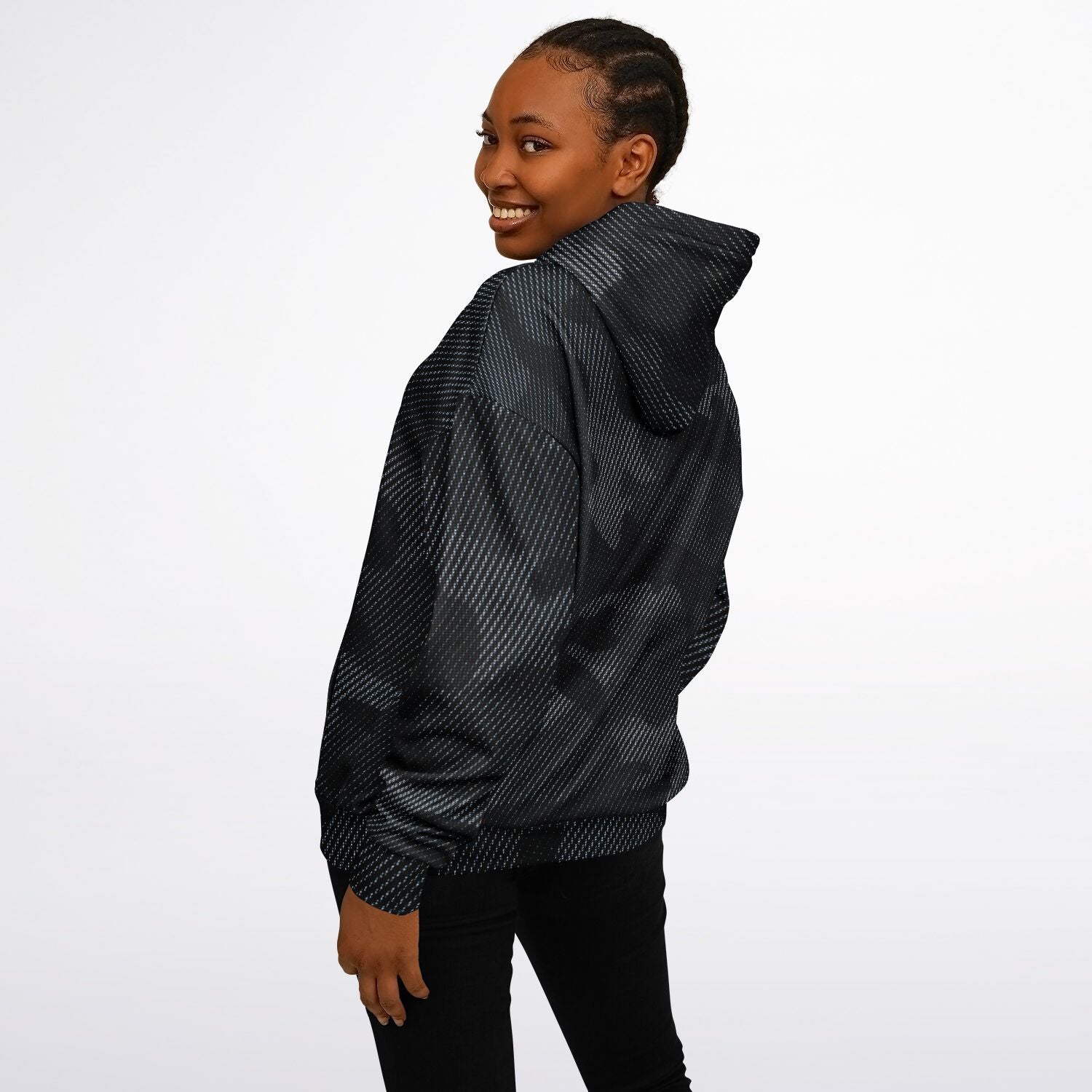 Black Oversized Hoodie | Camouflage Uniform Cloth Pattern | Camo Colors