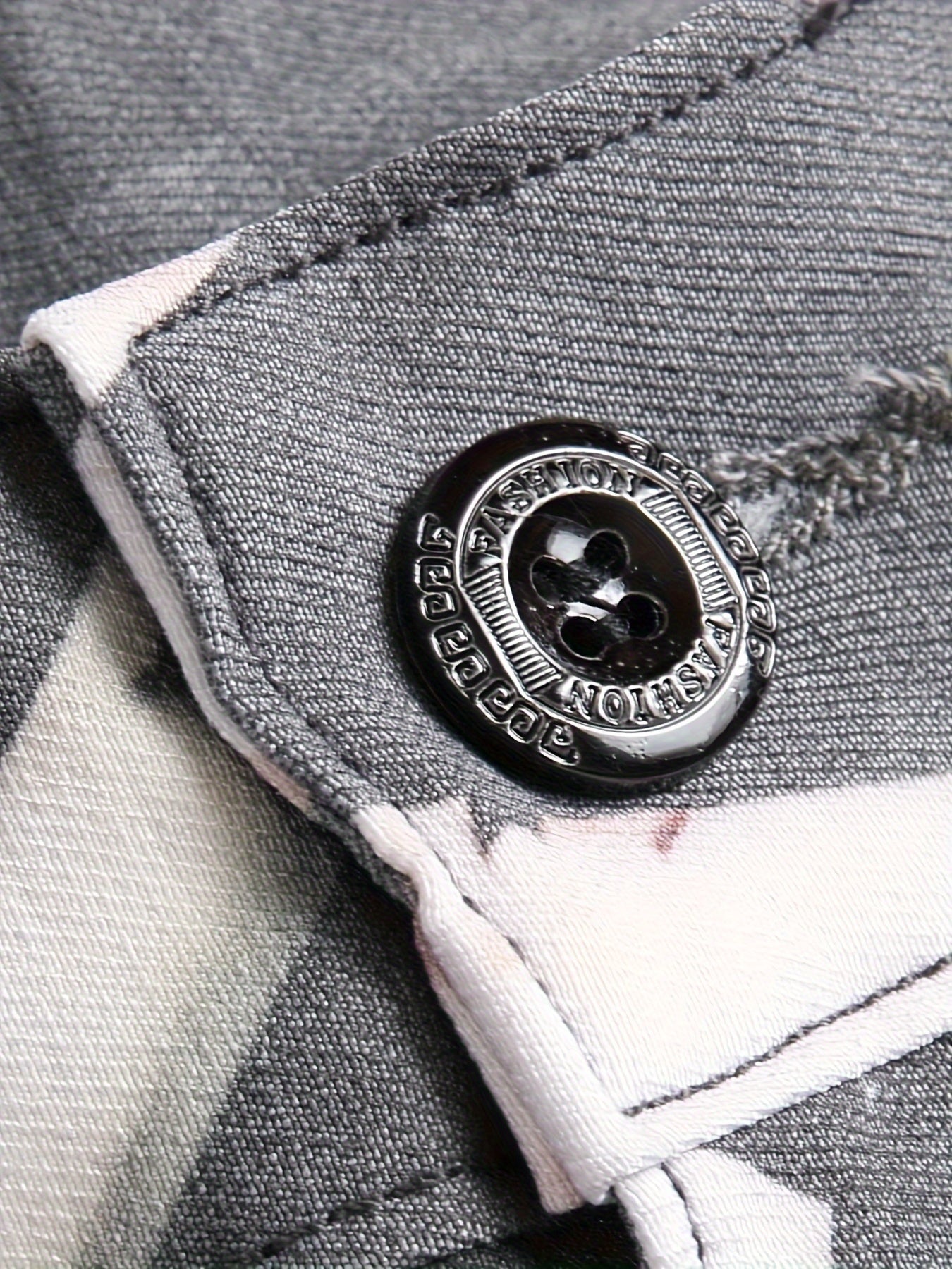 Stretch Skinny Faux Denim for Men: Printed, Ripped, Straight Leg Biker Camo Colors