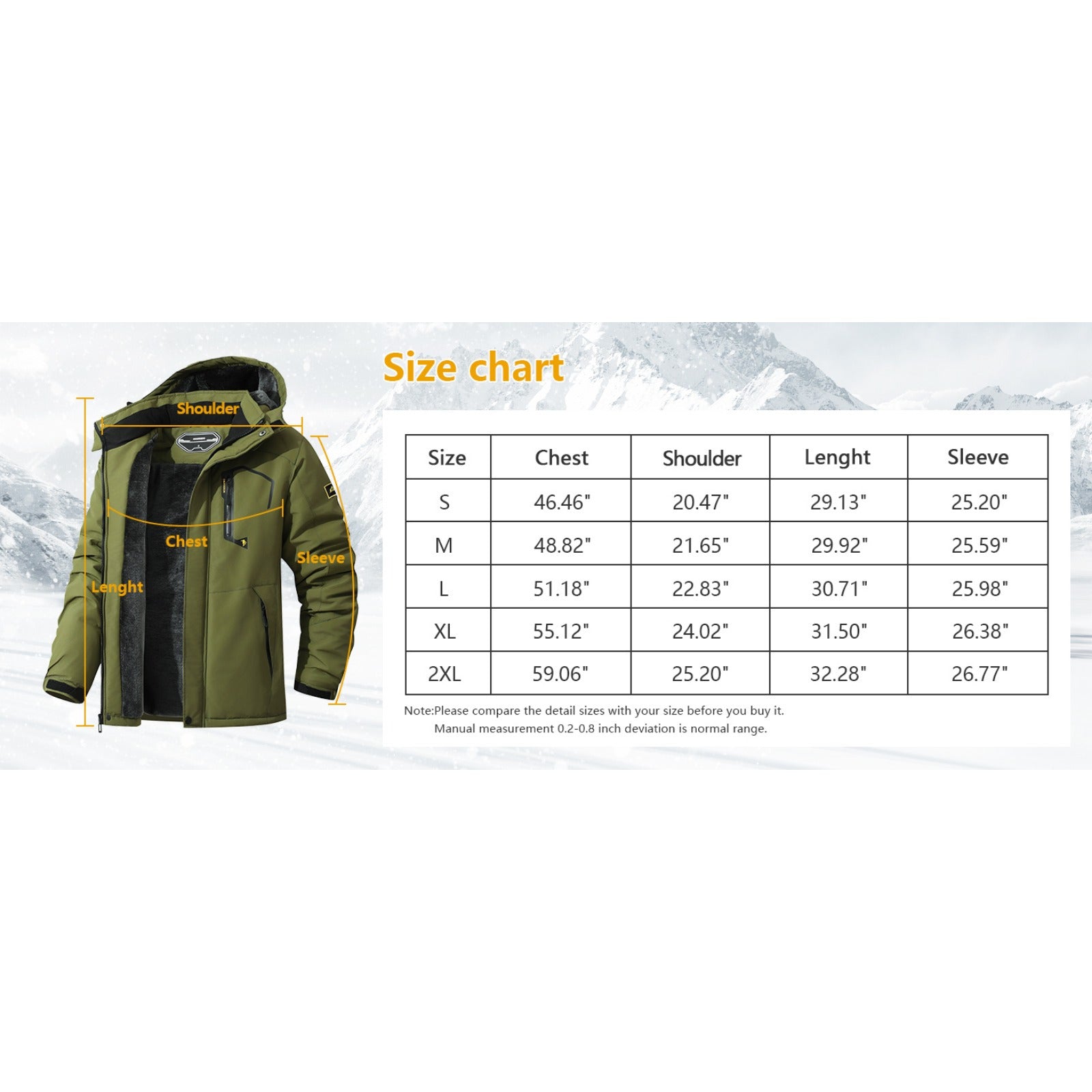 Men's Designer Ski Jacket | Warm Fleece with Detachable Hood Camo Colors