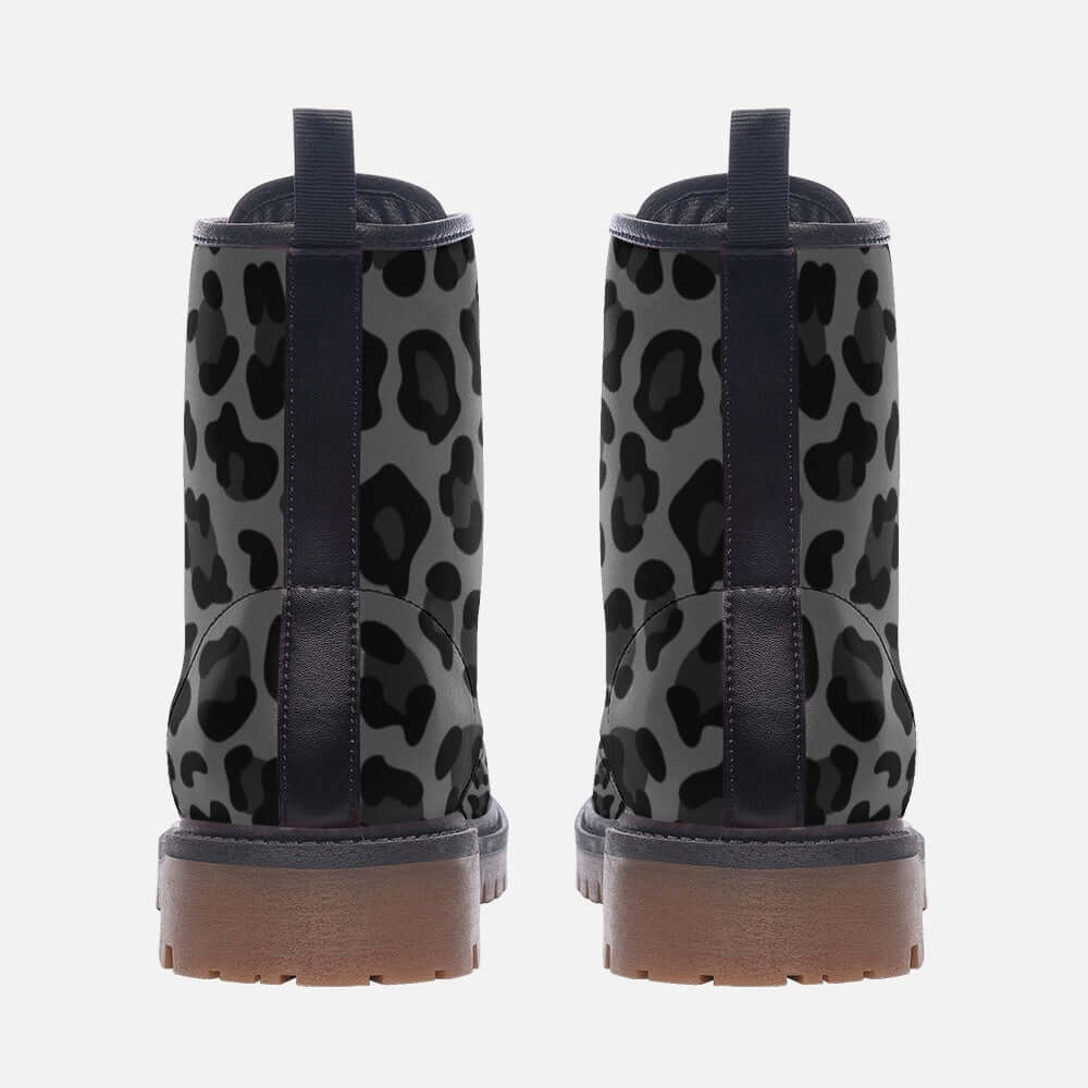Leopard Boots | Lightweight Leather | Gray & Black Camo Colors