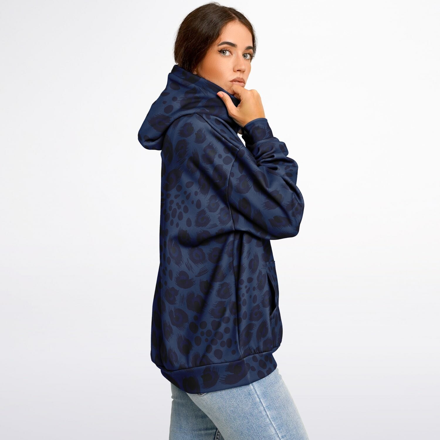 Oversized Leopard Hoodie | Deep Blue | Camo Colors