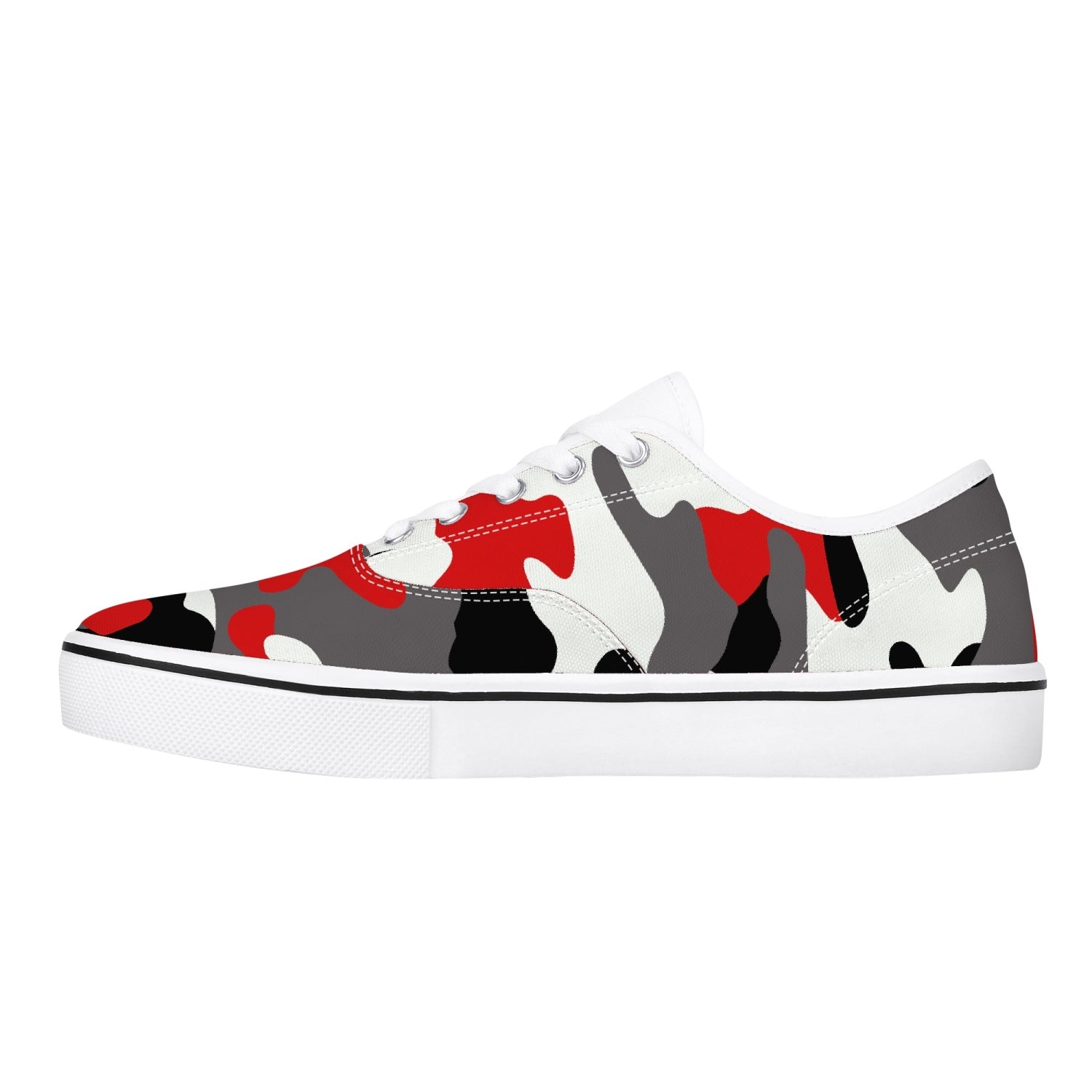 Camo Skate Shoes | Red, Black, and White Camouflage Camo Colors