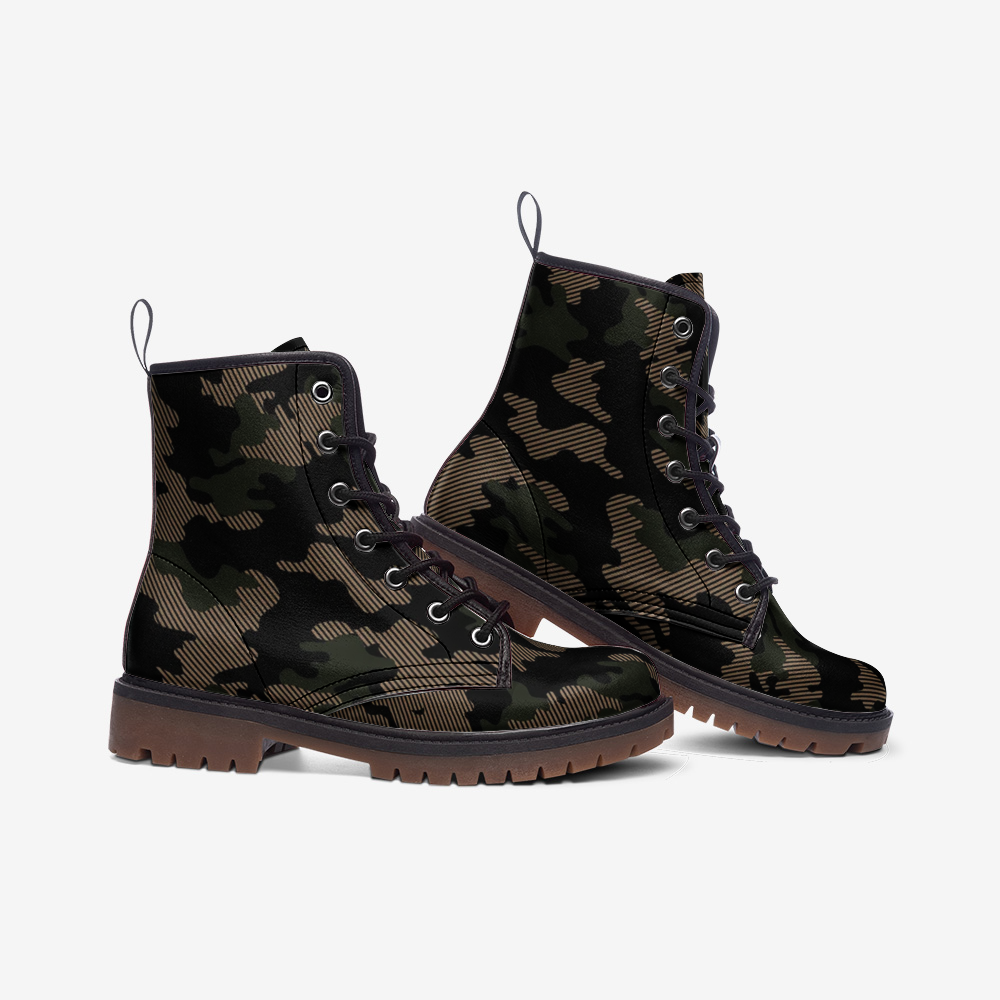 Military Green Camo Boots | Lightweight Leather Camo Colors
