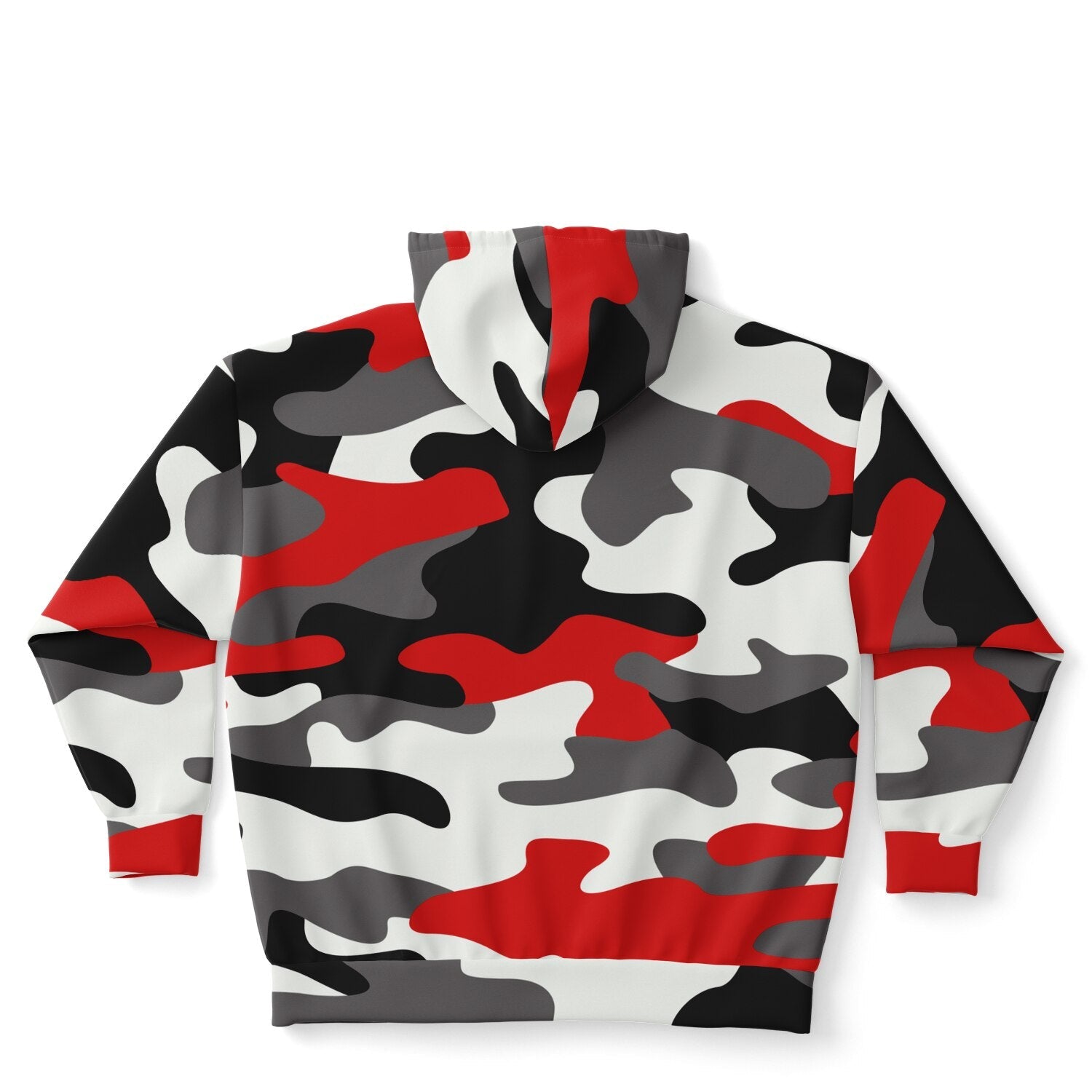 Plus-size Camo Hoodie in Red, Black and White Camouflage Print | Camo Colors