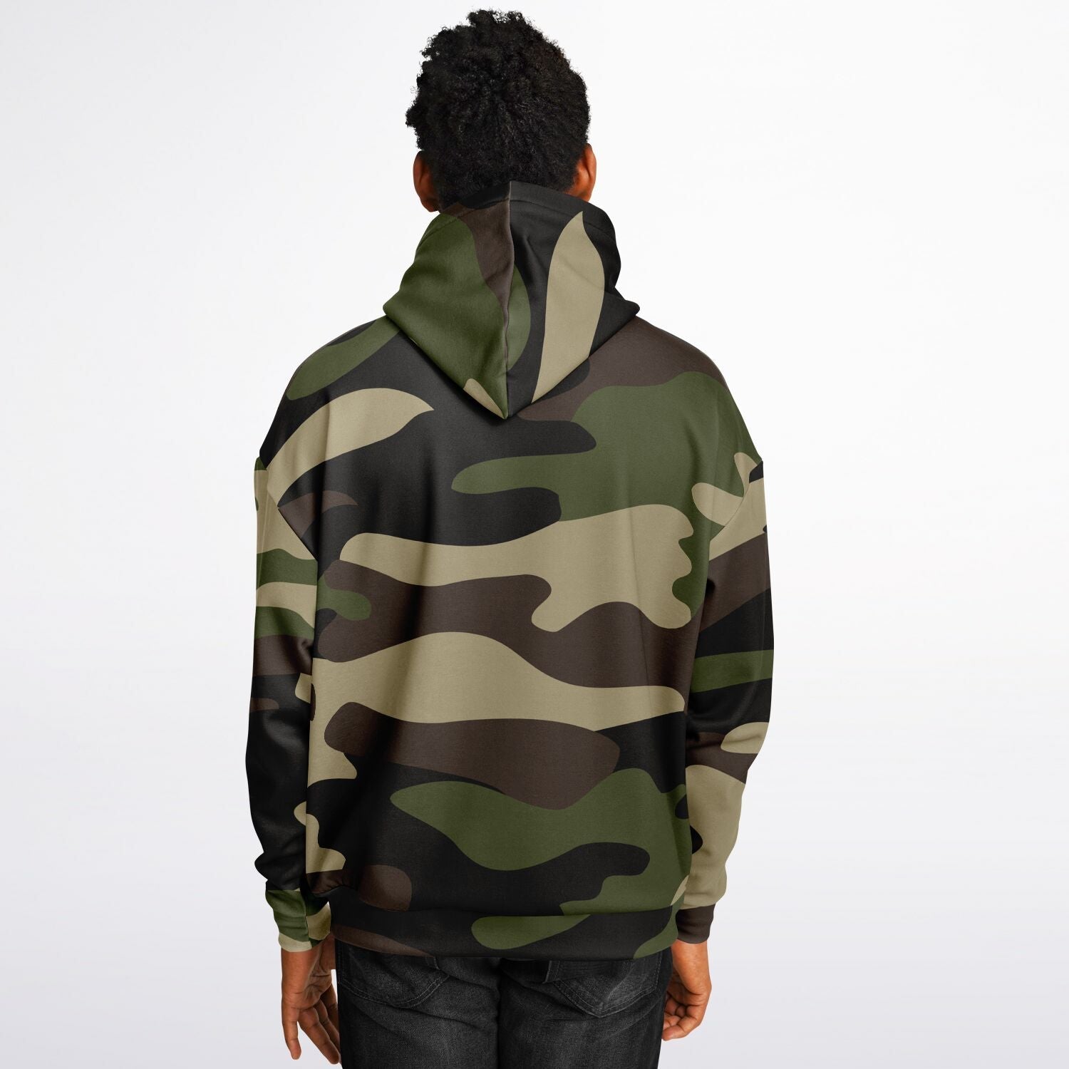 Green Oversized Camo Hoodie | Classic Camouflage Print | Camo Colors
