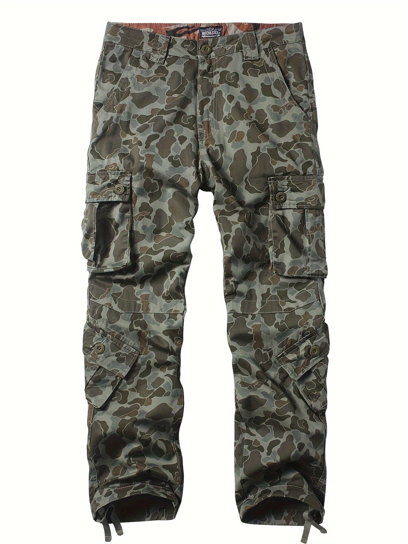 Camo Cargo Pants for Men: Cotton, Casual Fit, Zip & Drawstring Closure Camo Colors