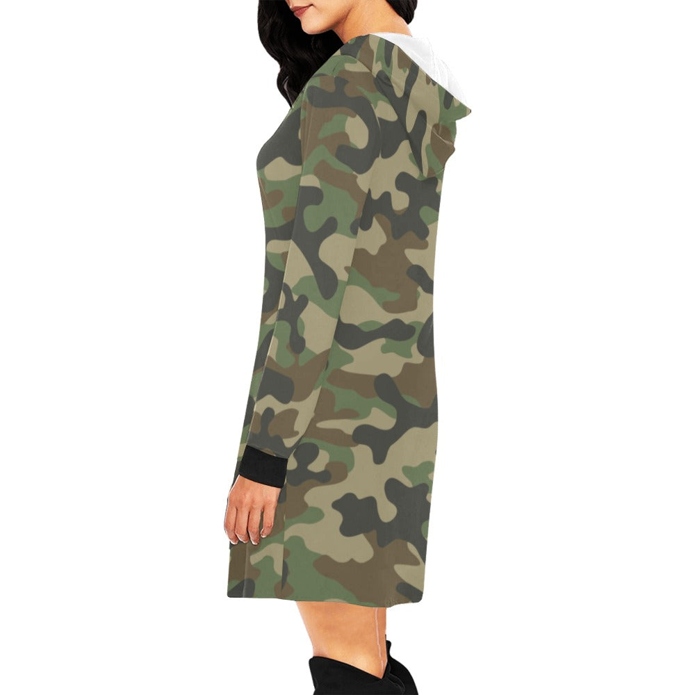 Camo Hoodie Dress | Military Brown Camo Colors