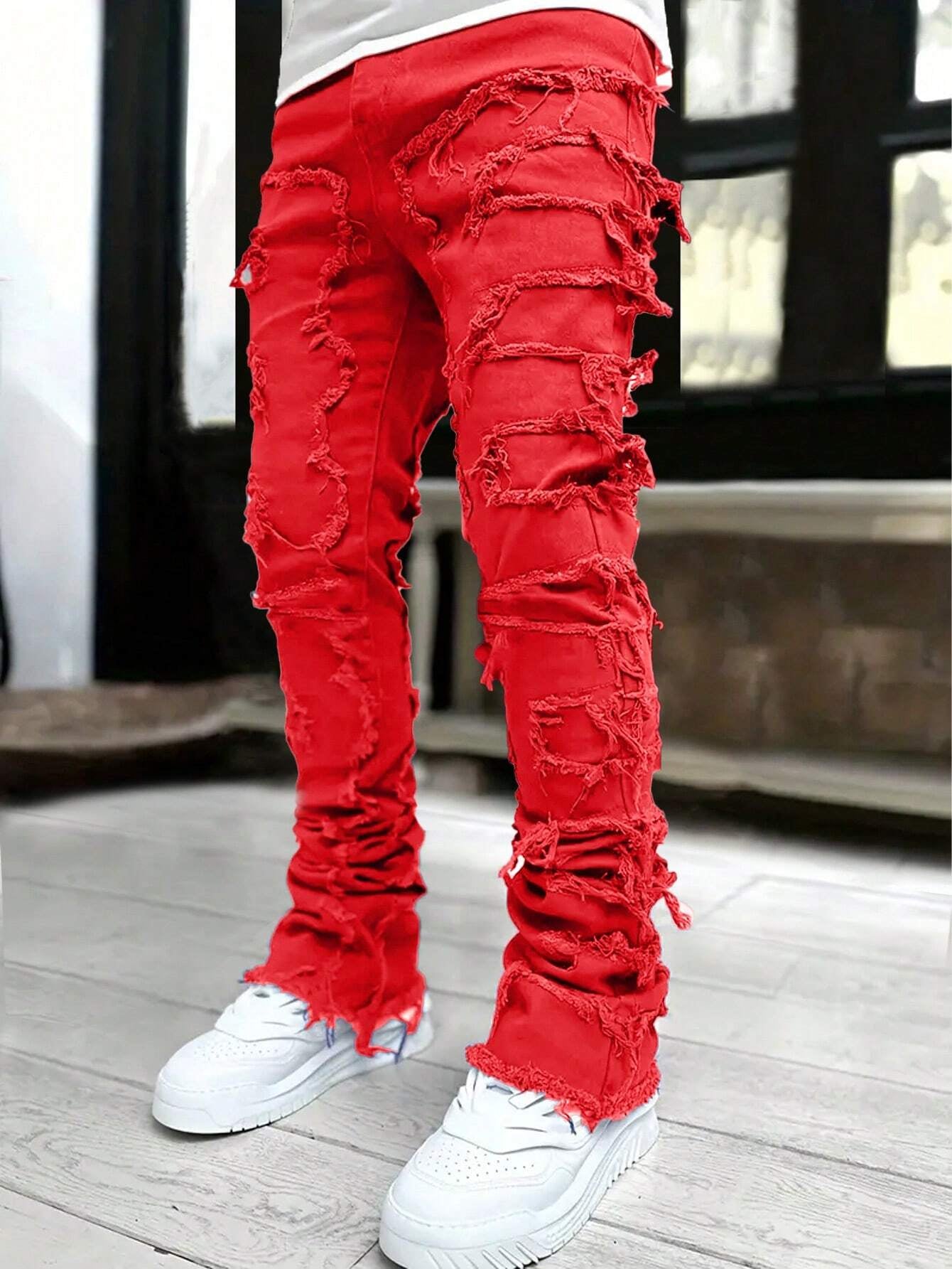 Men's Camo Print Ripped Jeans Camo Colors
