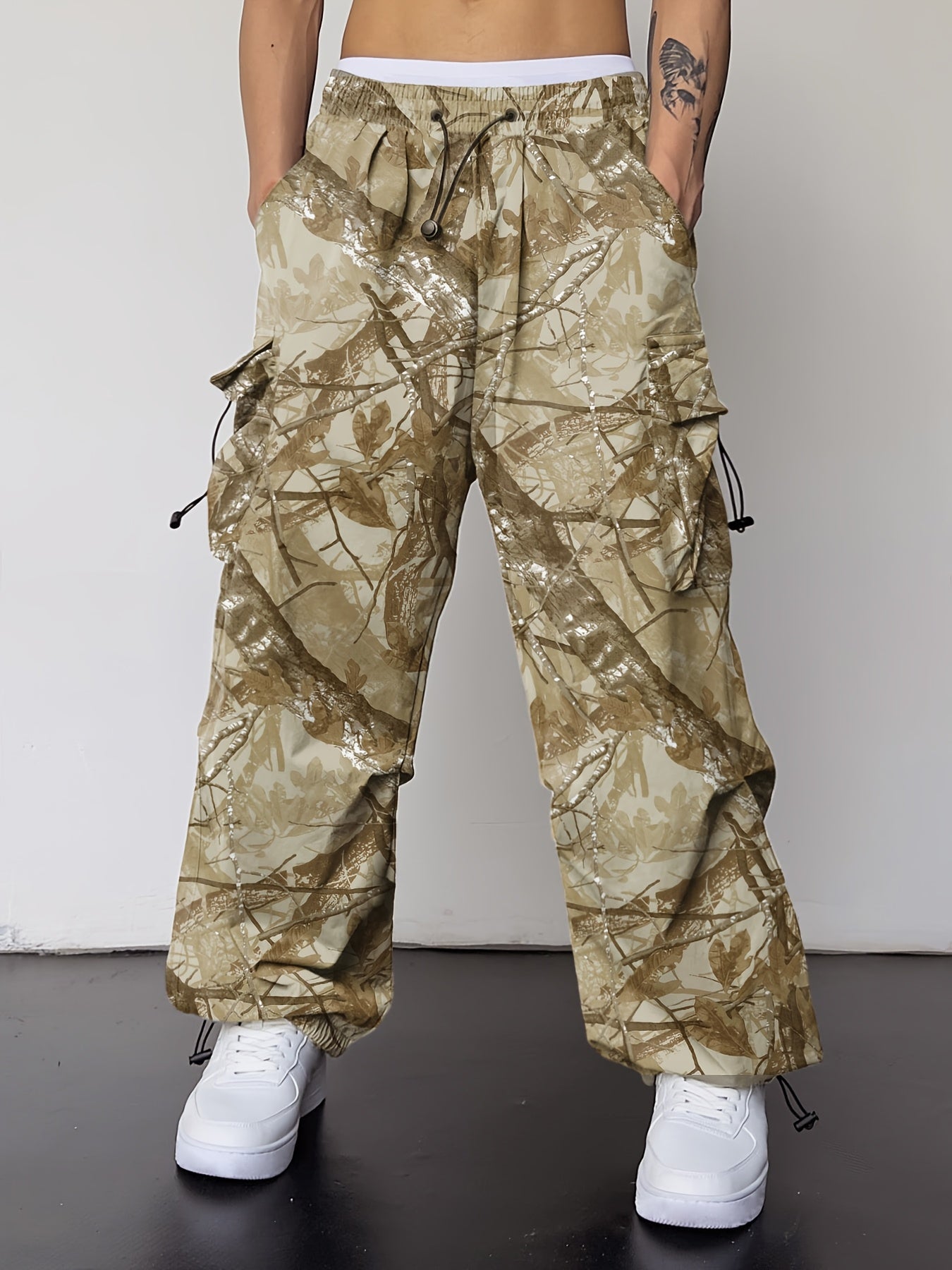 Men's Camo Cargo Pants with Multi-Pocket | Loose Fit Camo Colors