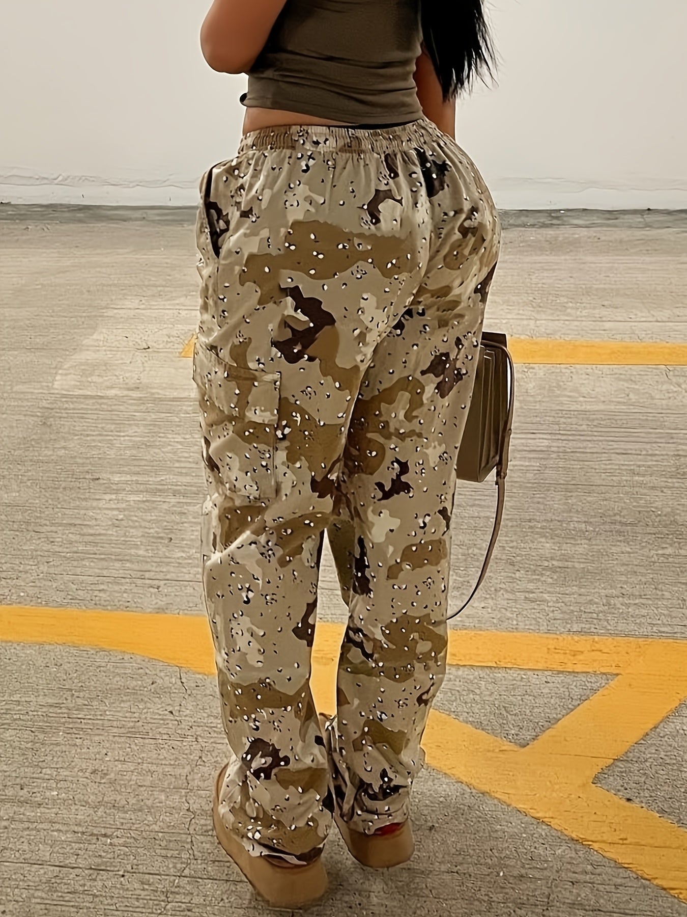 Y2K Style US Marines Pattern Drawstring Cargo Pants | Camo Colors