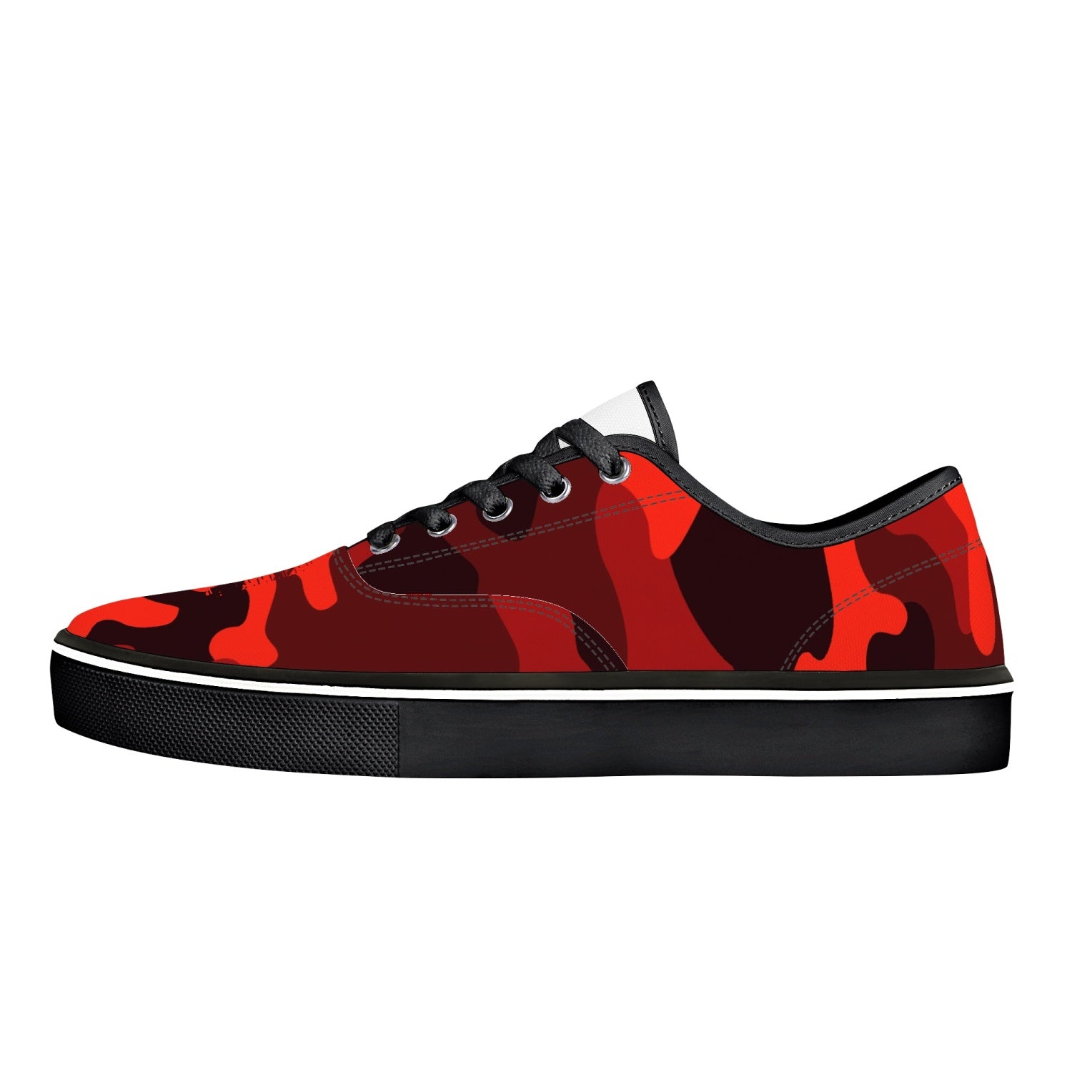 Camo Skate Shoes | Scarlet Red & Black Camouflage Camo Colors